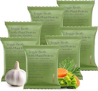 Kroma Vegan Vegetable Broth Powder w/ Plant Protein 7 Servings Travel Pa...
