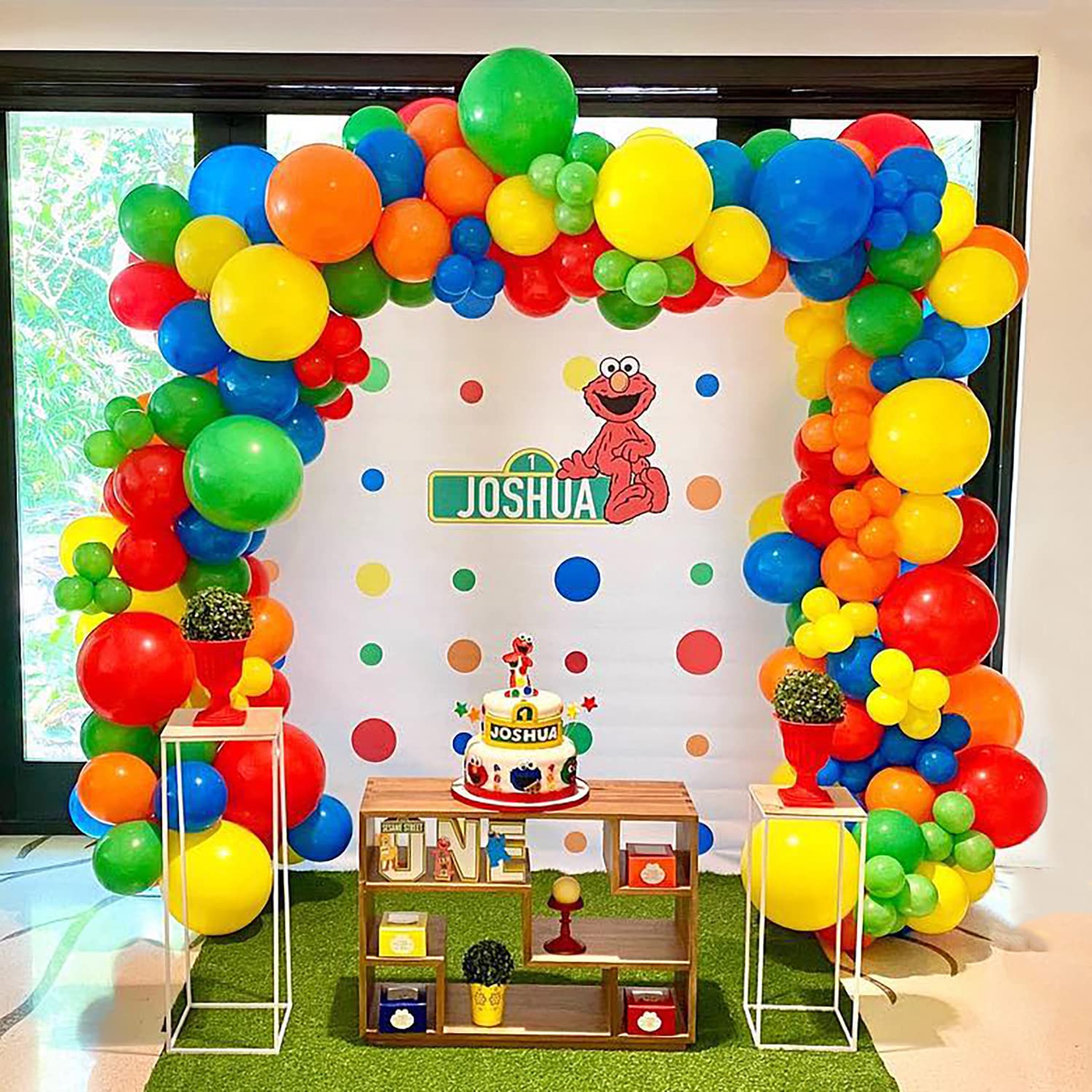125 Pack Rainbow Balloons Garland Arch Kit for Sesame Street