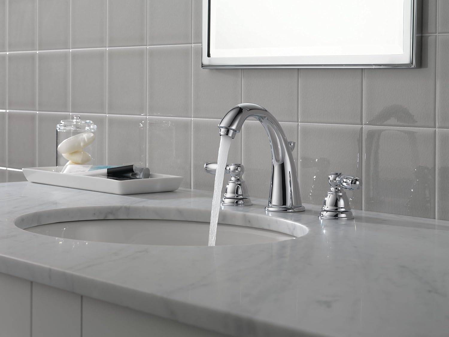 Peerless Claymore Widespread Bathroom Faucet Chrome, Bathroom Faucet 3 Hole, Bathroom Sink Faucet, Drain Assembly, Chrome P299196LF