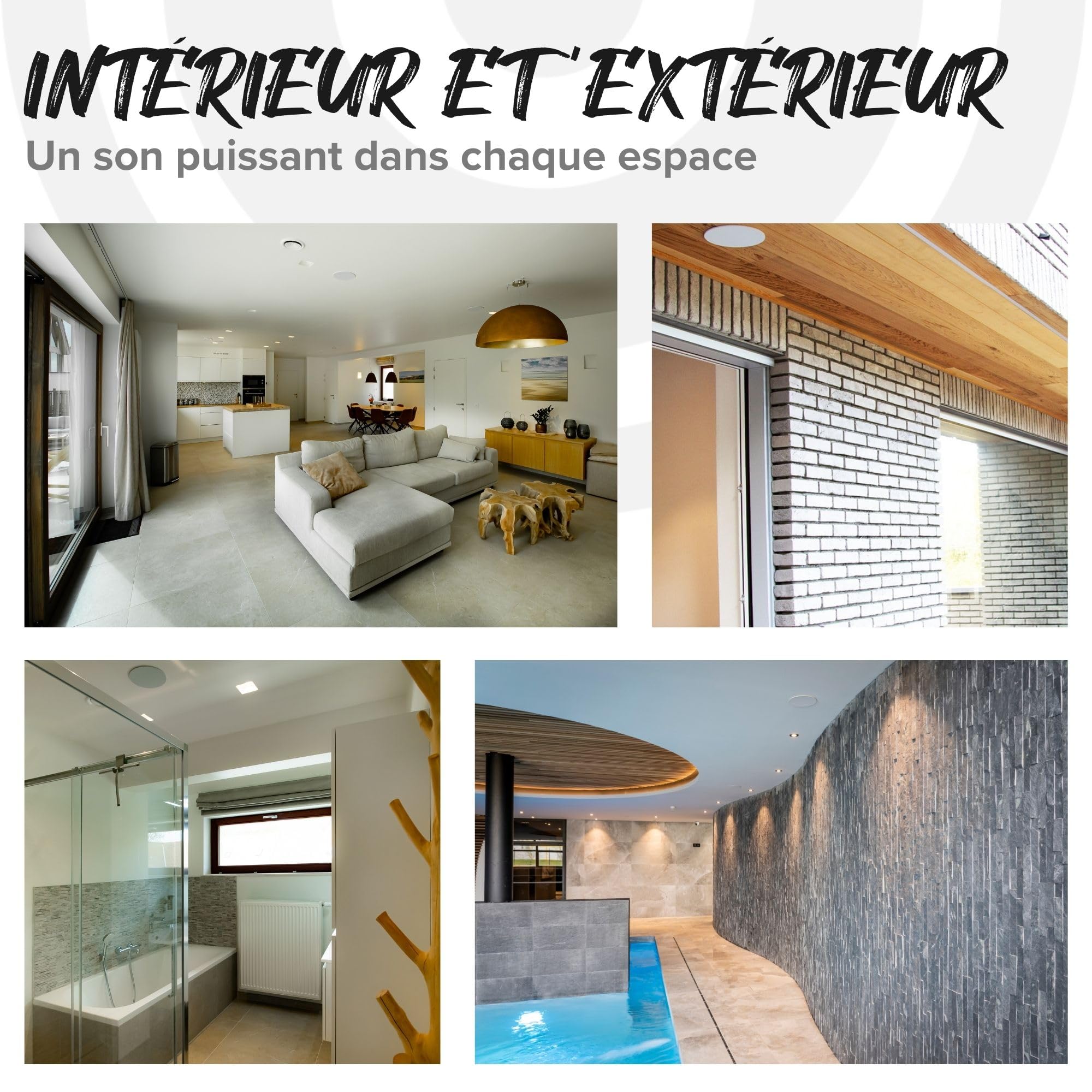 Artsound HPSQ525 Enceintes murales/Plafond 5,25 Pouces, 10-100 Watt, pour Maison, Salle de Bain, Cuisine, Bureau, HiFi, avec Tweeter pivotant, cône en Aluminium, gabarit de découpe pour Une