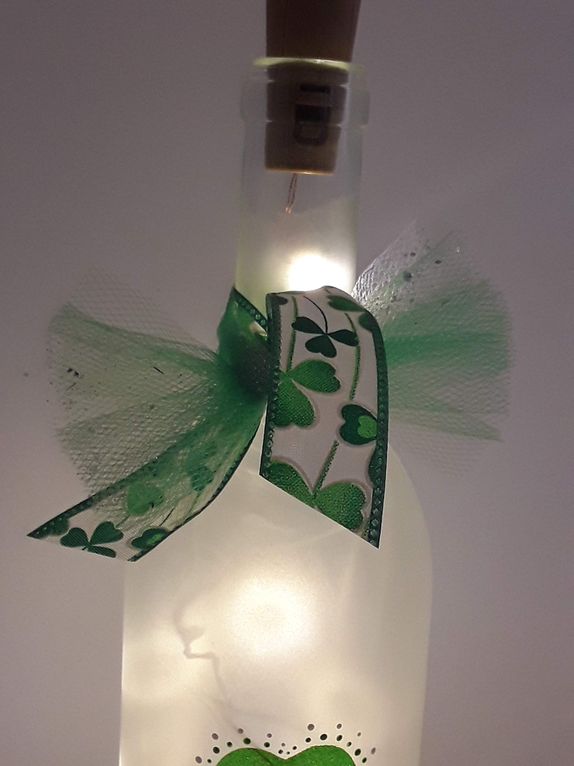 Shamrock Wine Bottle Decoration Party Glass Irish