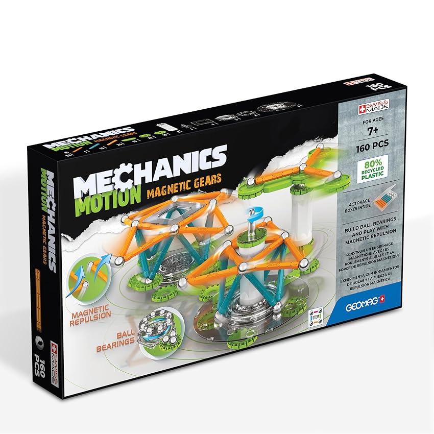 Immagine del prodotto Geomag - Mechanics Motion Magnetic Gears - Educational and Creative Game for Children - Magnetic Building Blocks - Set of 160 Pieces