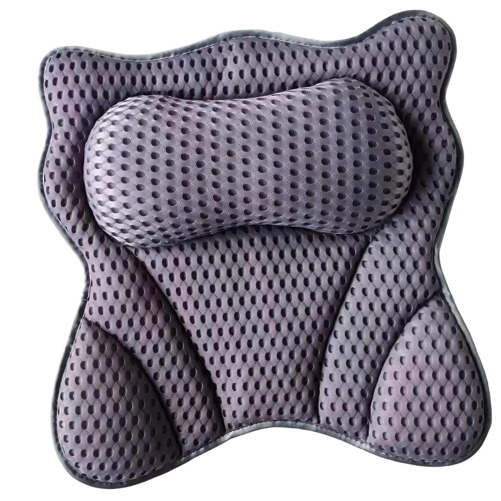 Relaxing Soaking Tub Neck Pillow Ergonomic Shape with Washable Polyester Fabric Suction Cup Bath Pillow