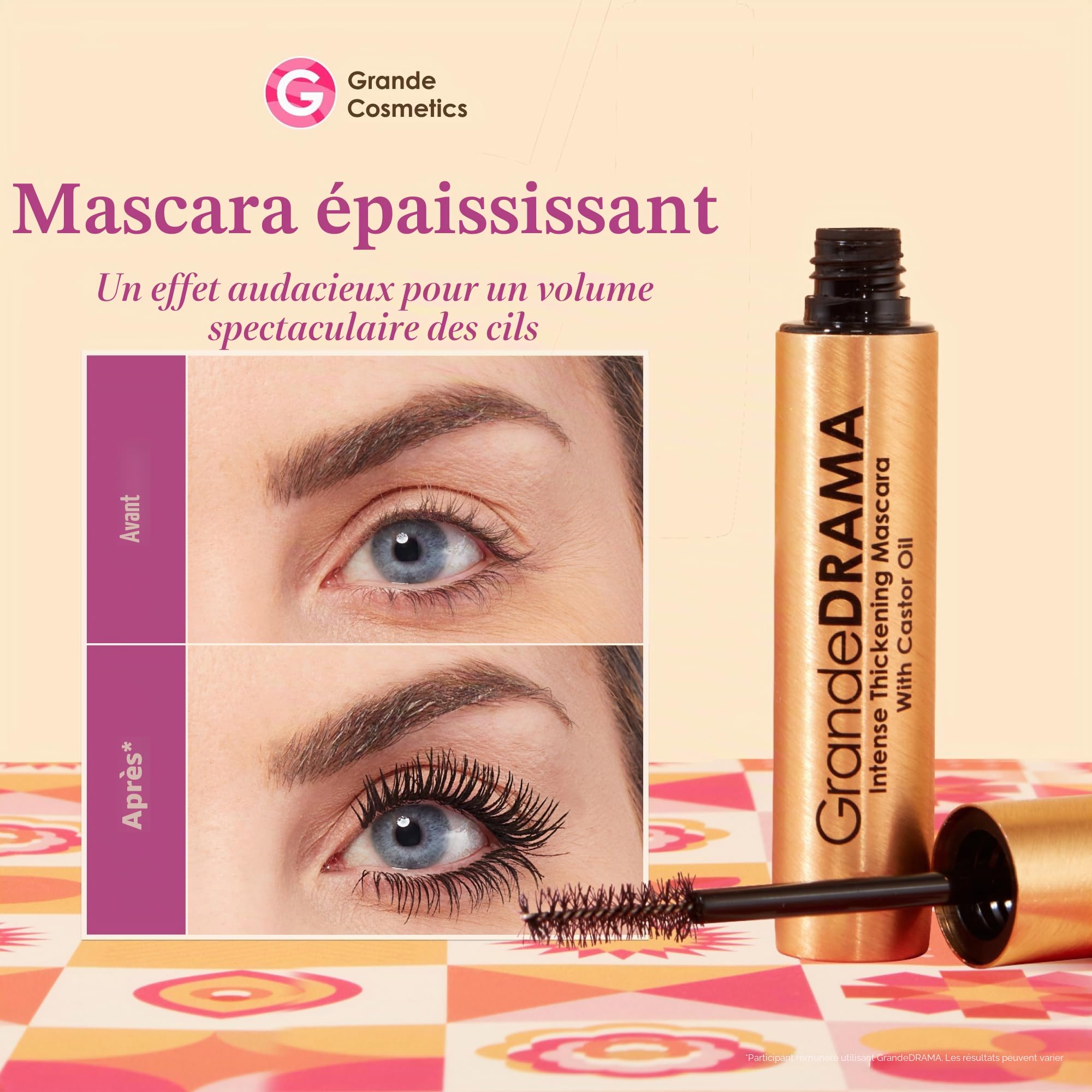 Grande Cosmetics GrandeDRAMA Intense Thickening Mascara - Black For Women 0.32 oz Mascara