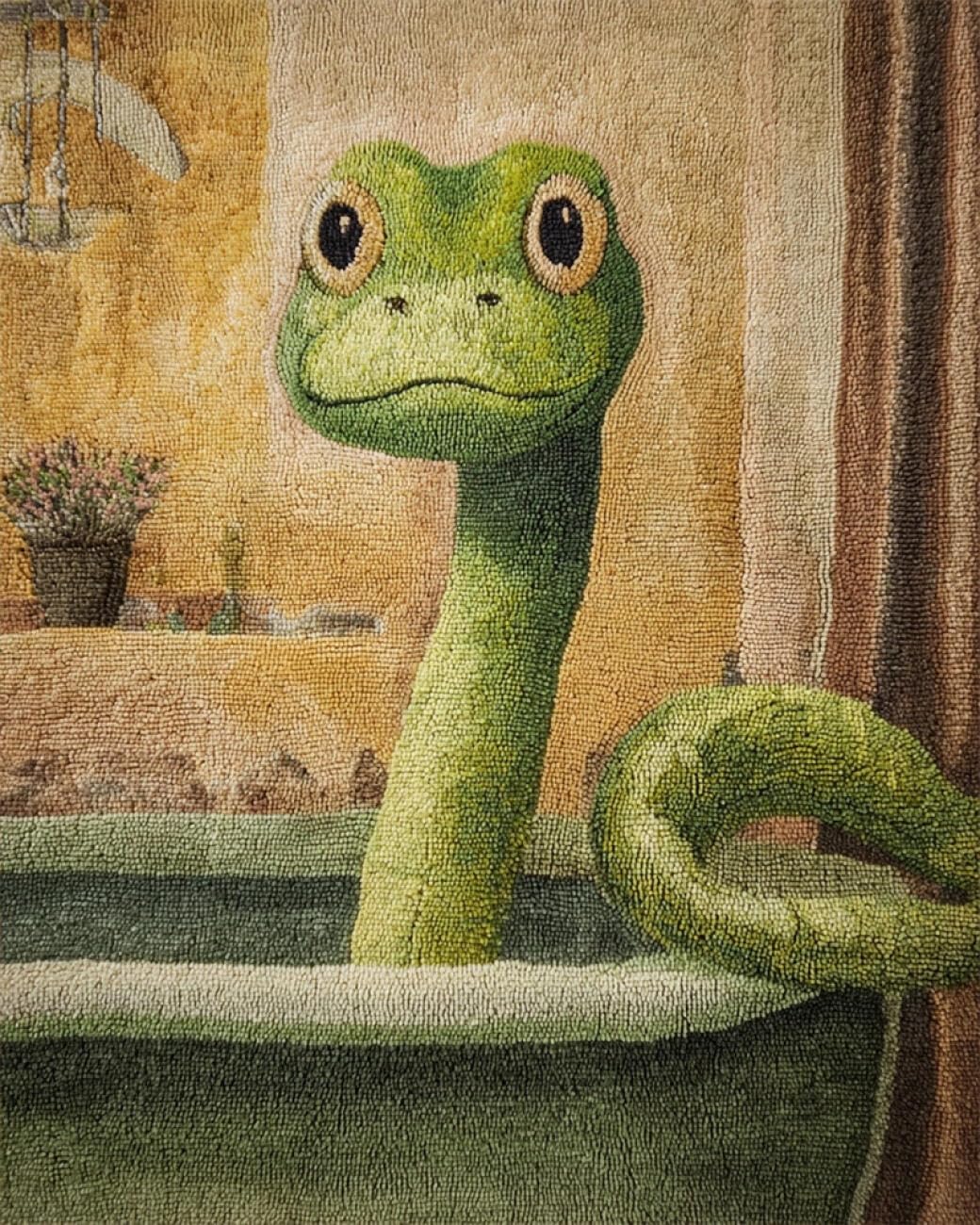 Henypt DIY Latch Hook Rug Kit Cartoon Snake 80x115cm