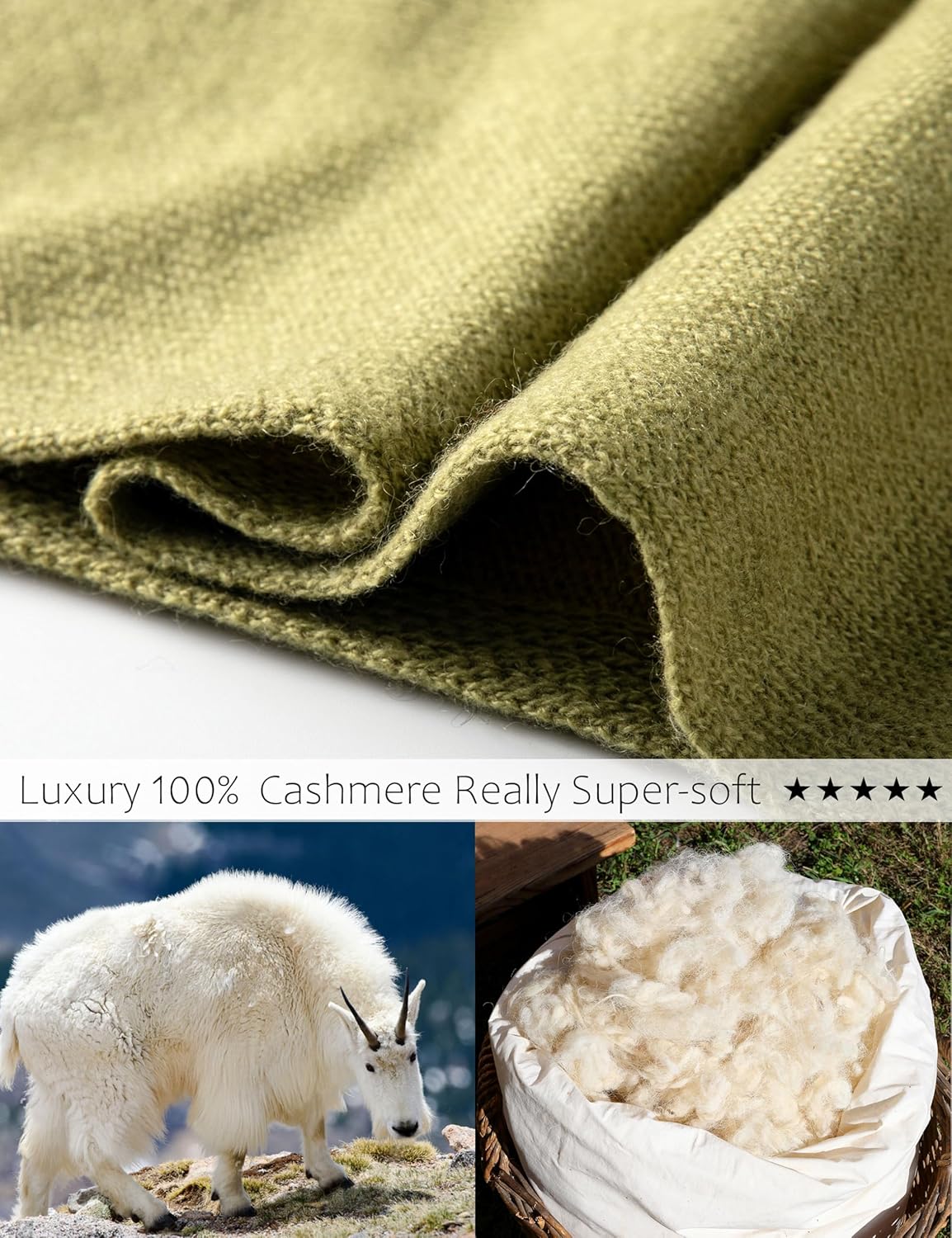 Luxury 100% Cashmere Wrap Soft Scarf Stole Knitted Shawl for Women Wayfarer Travel Extra Large 87"x28" - Image 3