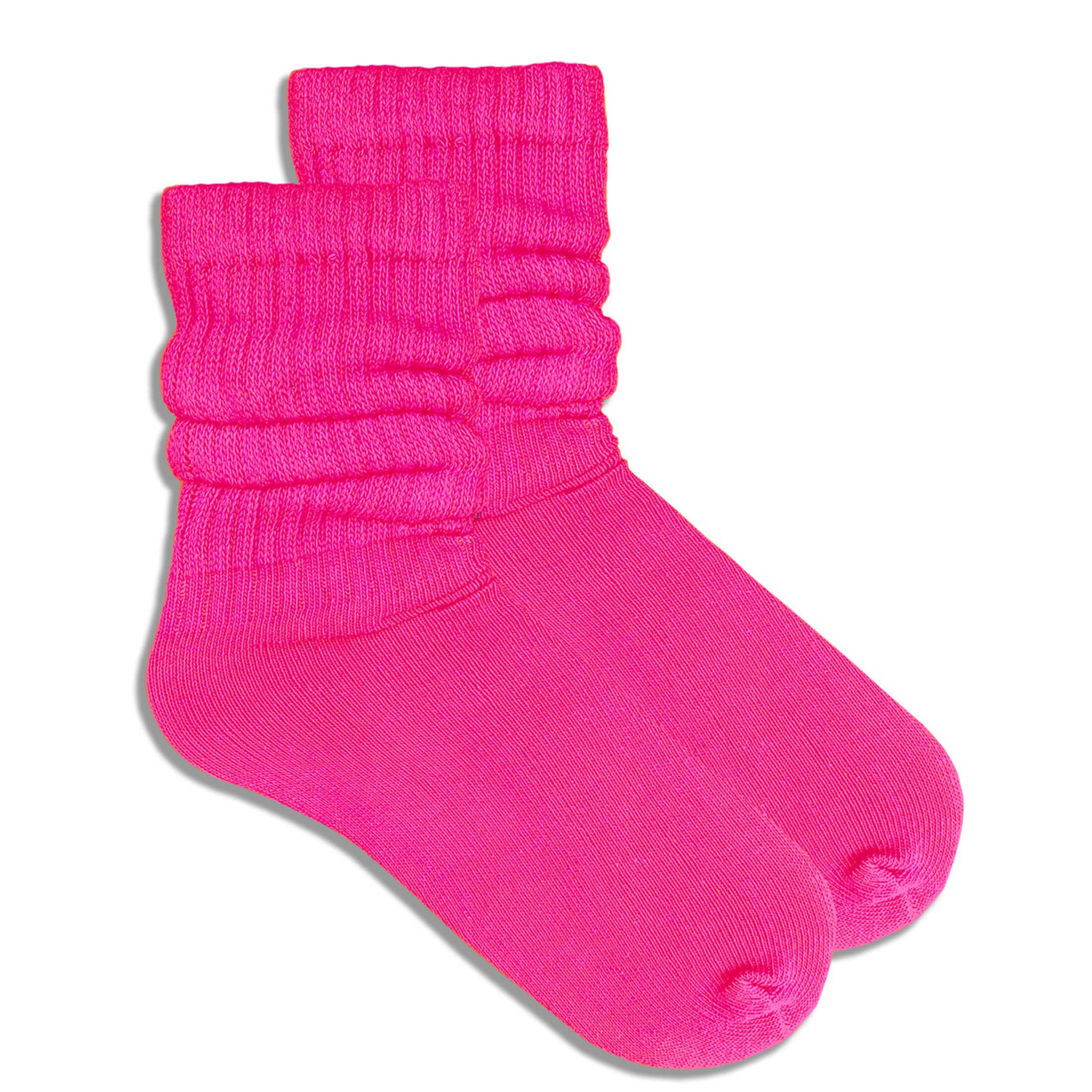 COUVER Women Cotton Scrunched Slouch Socks | 90% cotton 5% polyester 5% elastic, scrunched slouch socks, adjustable crew to knee high, retro dance, size 6 to 11