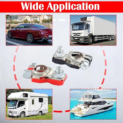 Miniatura 7 de Conectores de terminal de batería, juego de abrazaderas de terminal de cable de batería de poste superior con parte inferior de plástico, terminal
