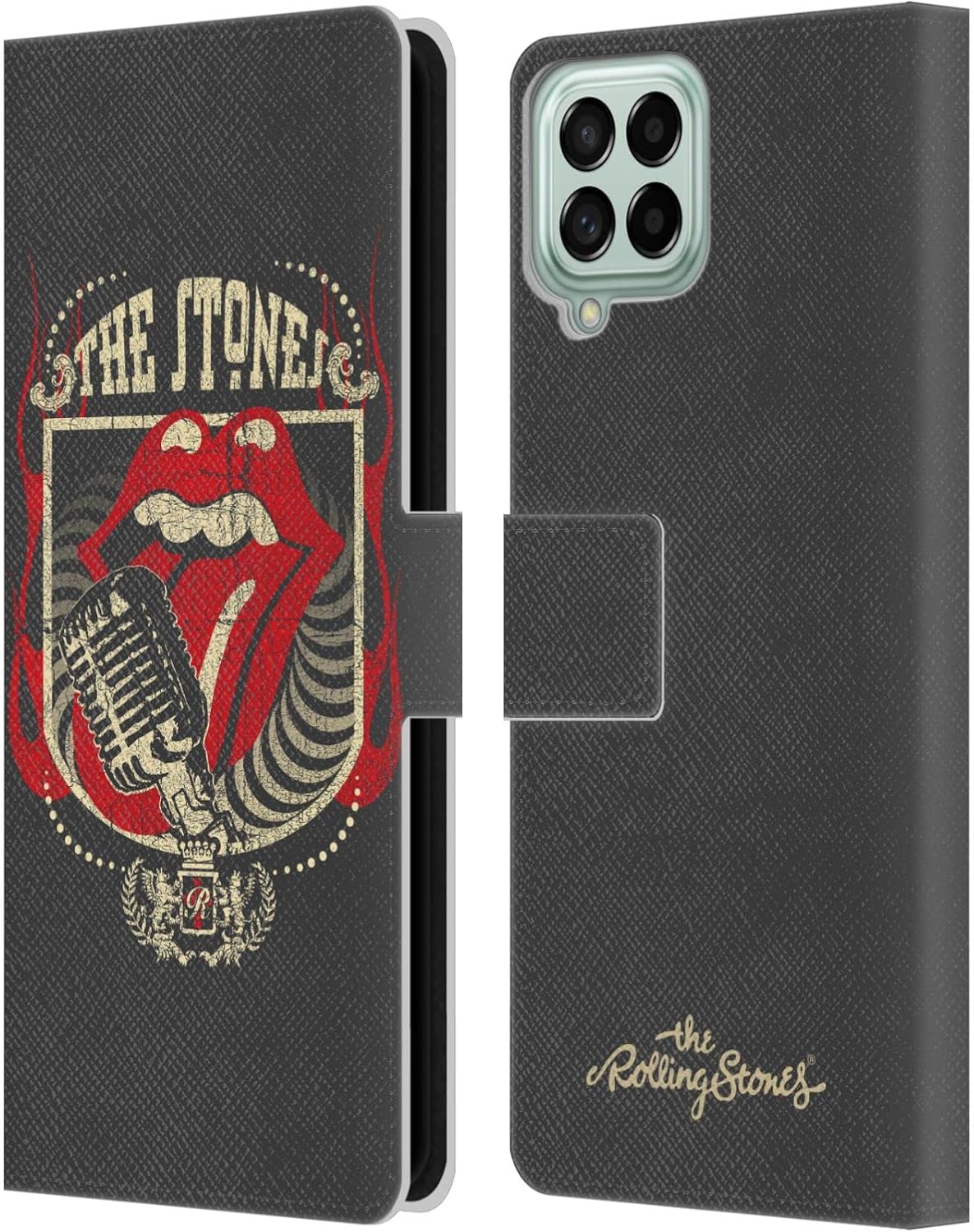Head Case Designs Officially Licensed The Rolling Stones Jumbo Tongue Key Art Leather Wallet Case Compatible with Samsung Galaxy M53 (2022)