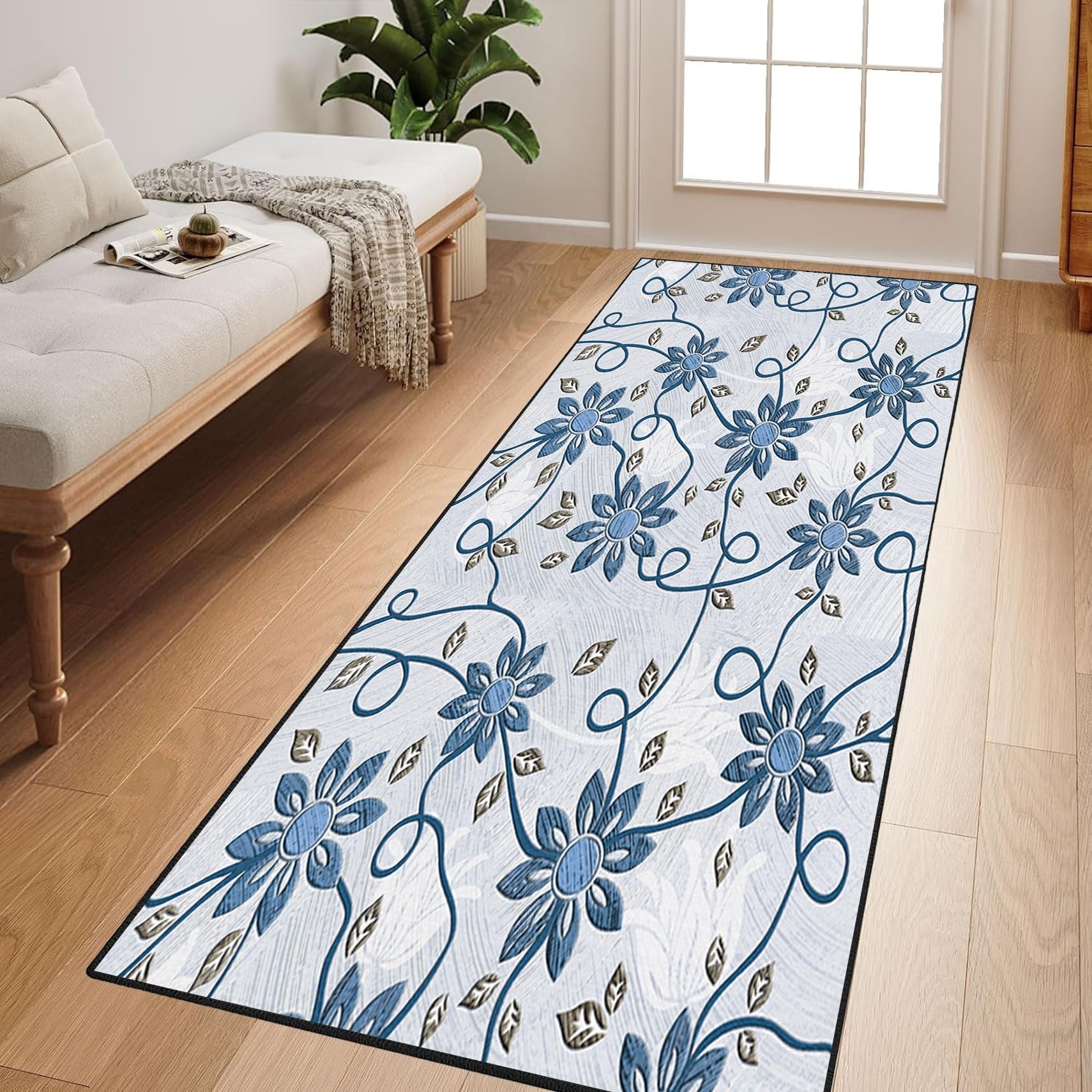 Alfombra Pasillo Larga 78x185 Moqueta Antideslizante y Lavable