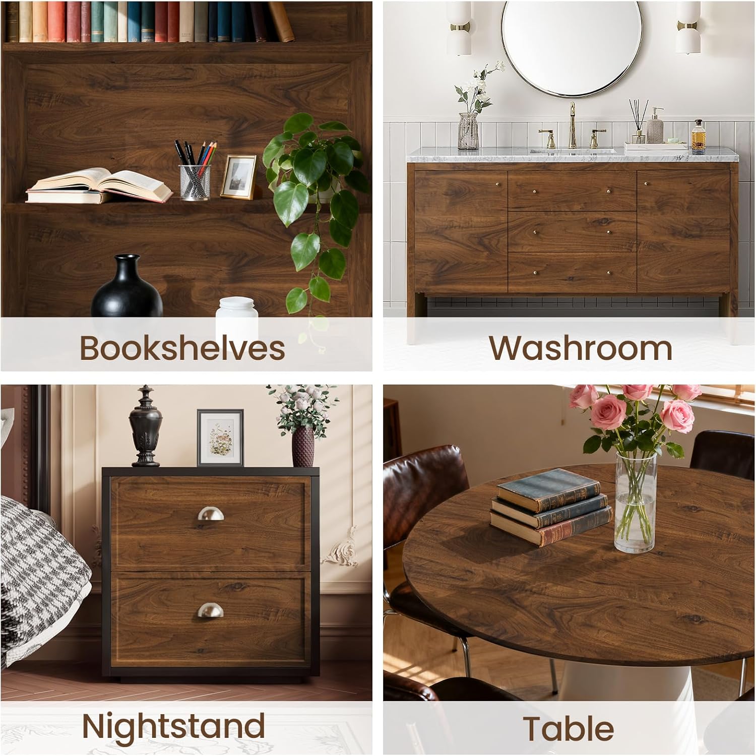 practicalWs 23.6In x 196.9In Wood Grain Contact Paper Peel and Stick - Self Adhesive Brown Wallpaper for Cabinet - Waterproof Vinyl Wrap for Kitchen Countertop - Wall Paper for Furniture Shelf Liner