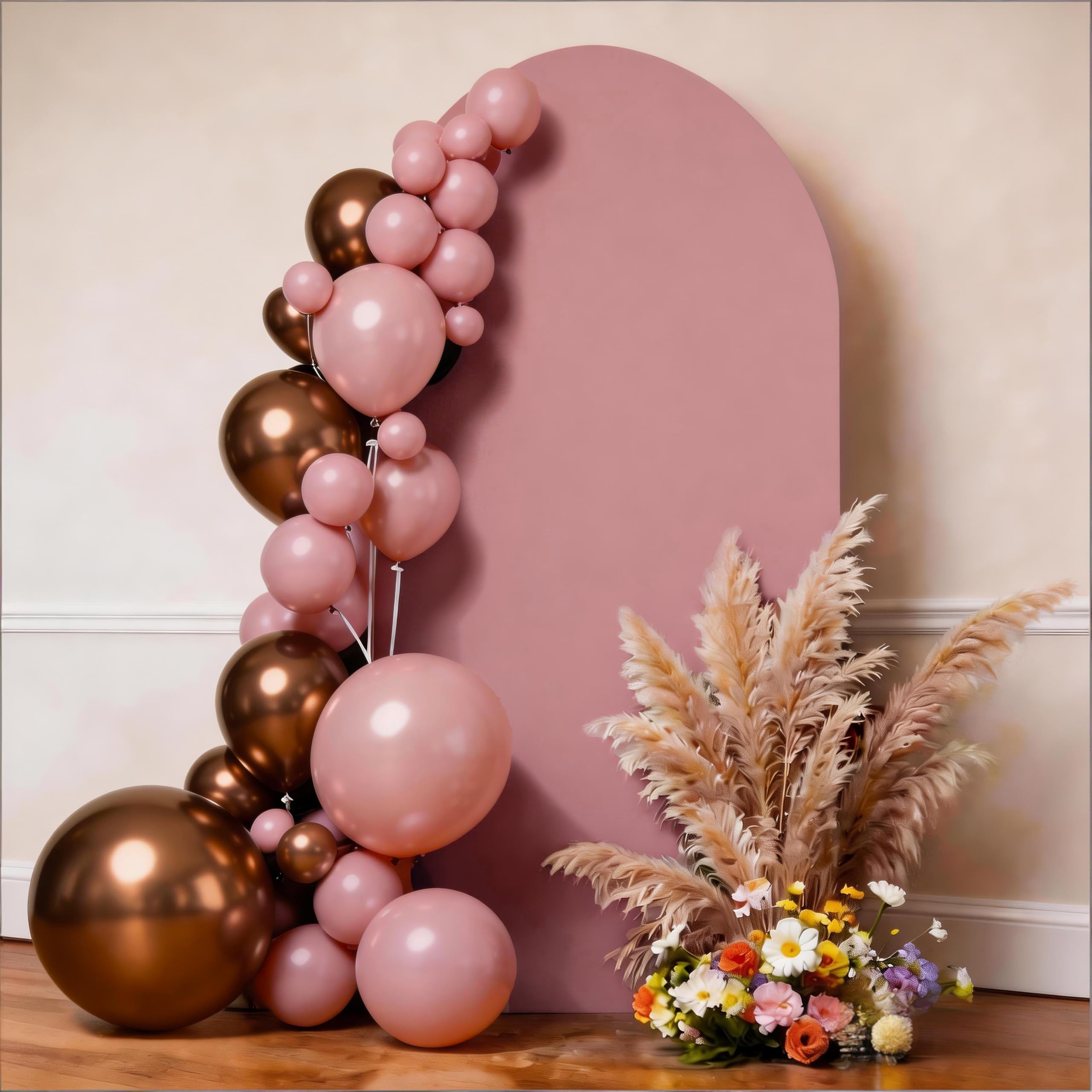 Housse de fond en élasthanne pour arche de mariage - 2 m - Pour réception, fête prénuptiale, fête d'anniversaire, révélation du sexe - Rose poudré