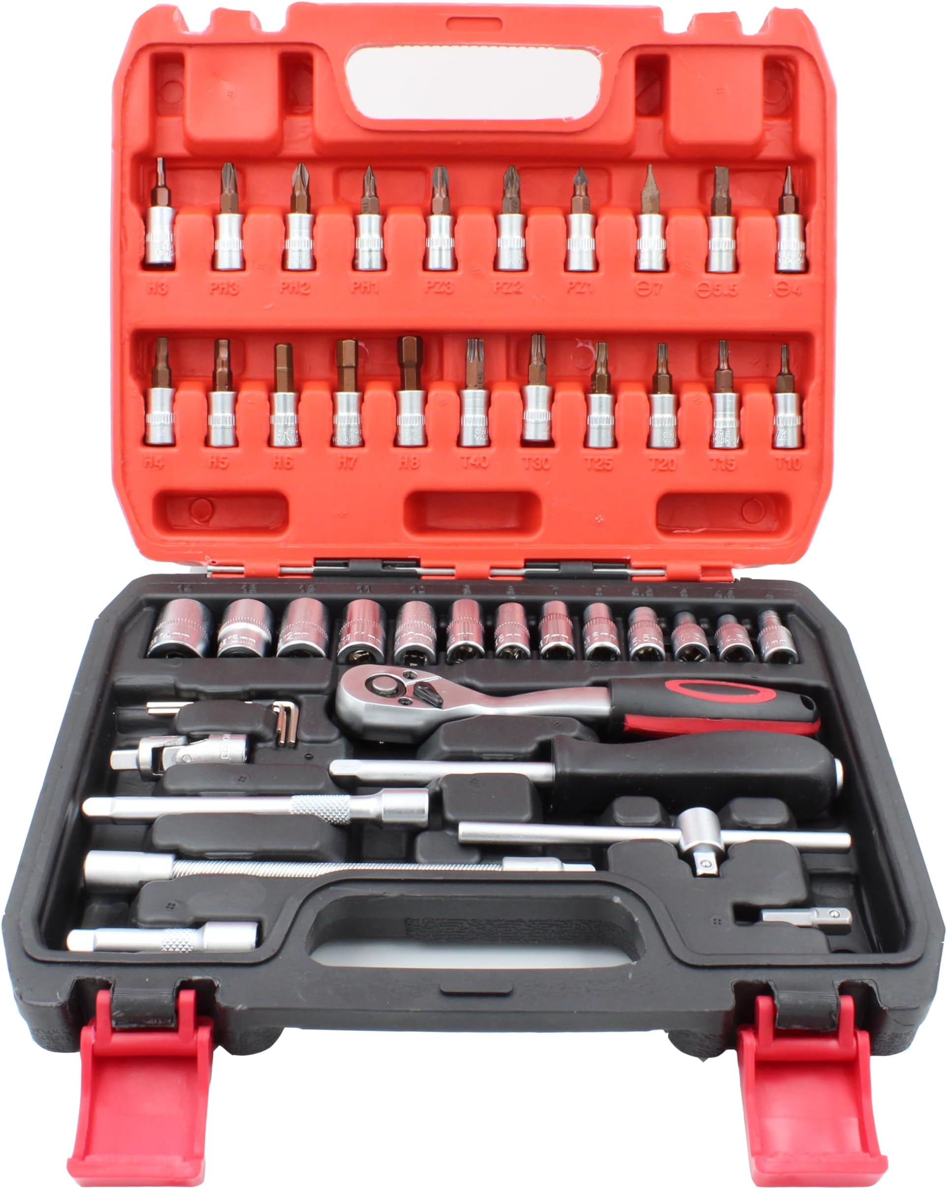 UniQual Superior 46pcs Socket Set Wrench Tool Kit 1/4" | Automobile Tool Kit | Screwdriver Bit Set with Ratchet Handle for Bike & Car Reapirs, Household, etc.