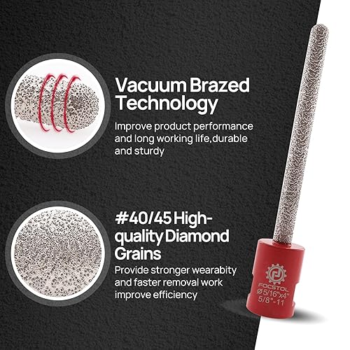 Miniatura 5 de Broca de rastrillo de mortero de diamante, 516 x 4 pulgadas (0.315 in x 3.937 in), enrutador de mortero de diamante para mortero, rastrillo de