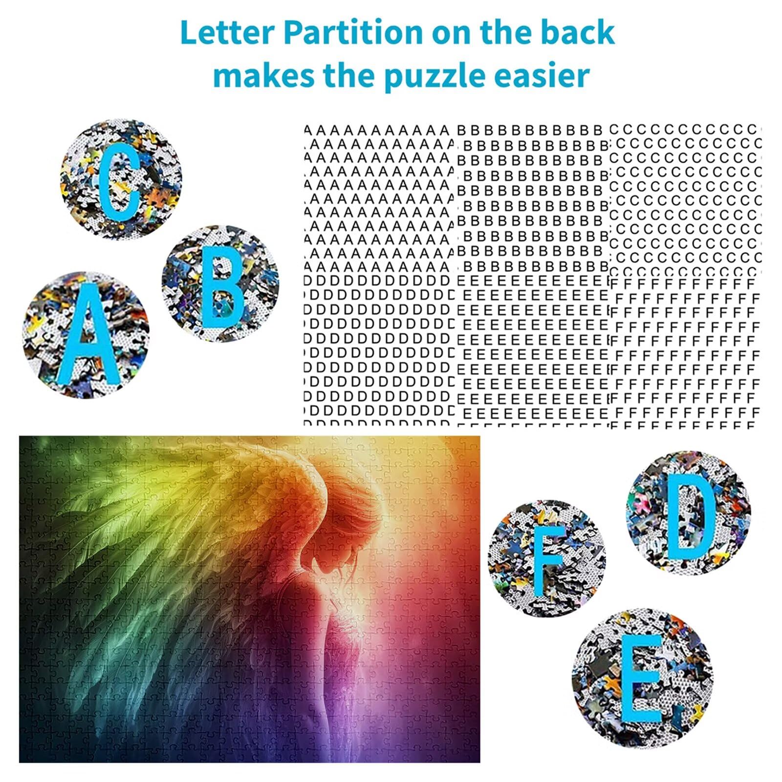 Puzzle 2000 sztuk anioł puzzle dla dorosłych 100 x 70 cm unikalne rzemiosło klasyczne 3D drewniana układanka do rodzinnych gier aktywnych, układanka do samodzielnego wykonania nawet do