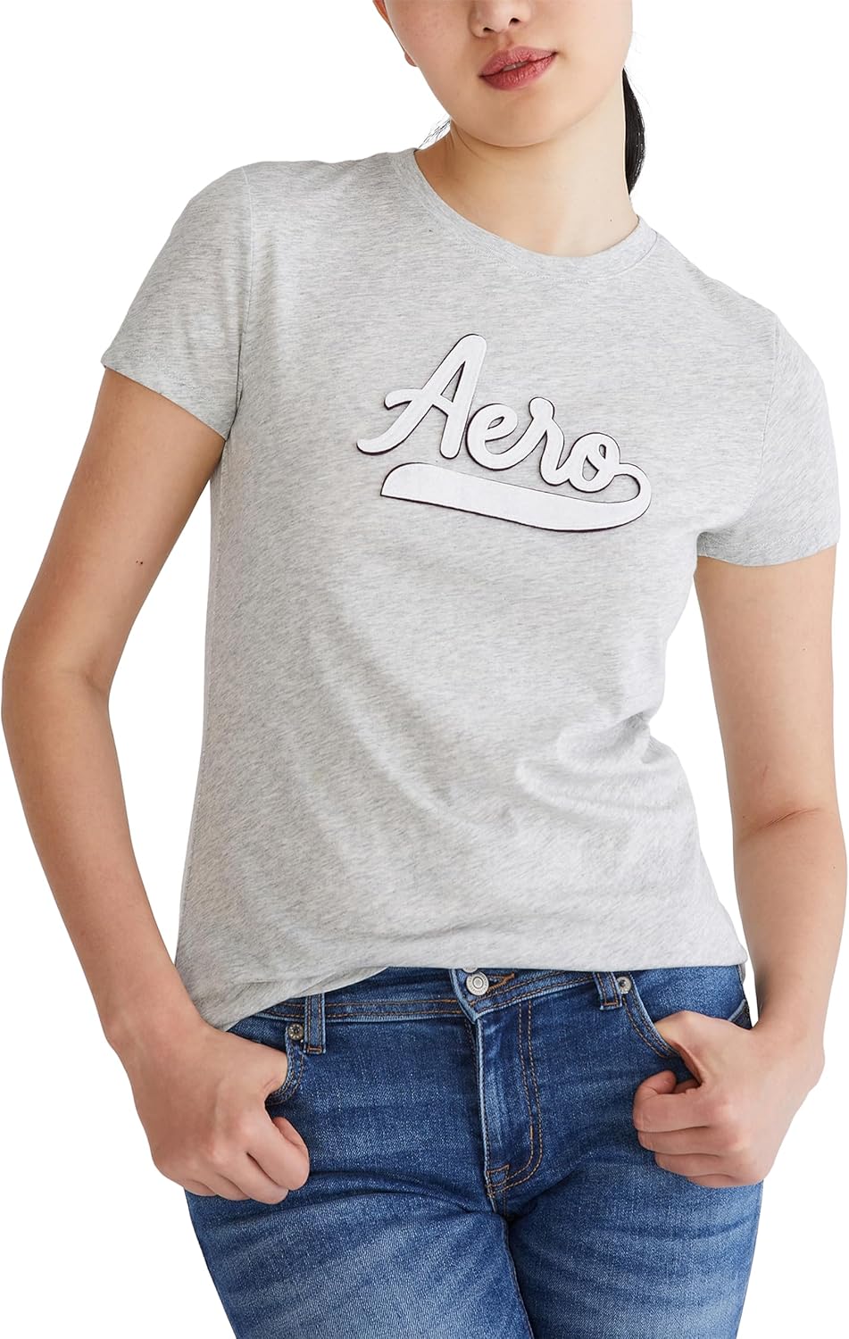 Aeropostale Women's Aero Short Sleeve Graphic Tee- Script