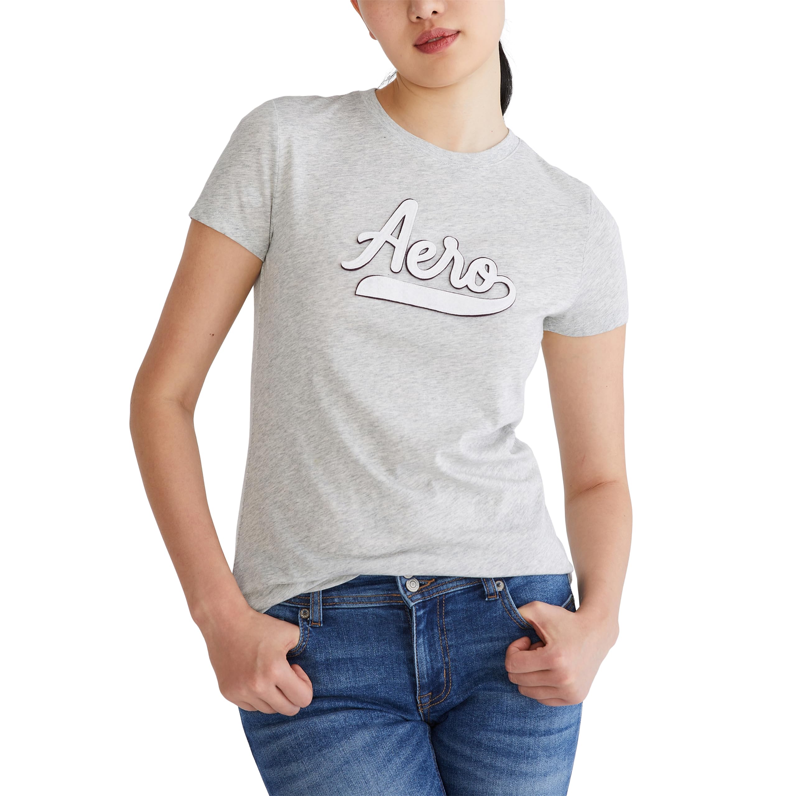 

                                                    Aero SS Graphic Tee- Script, Light Heather Grey, M