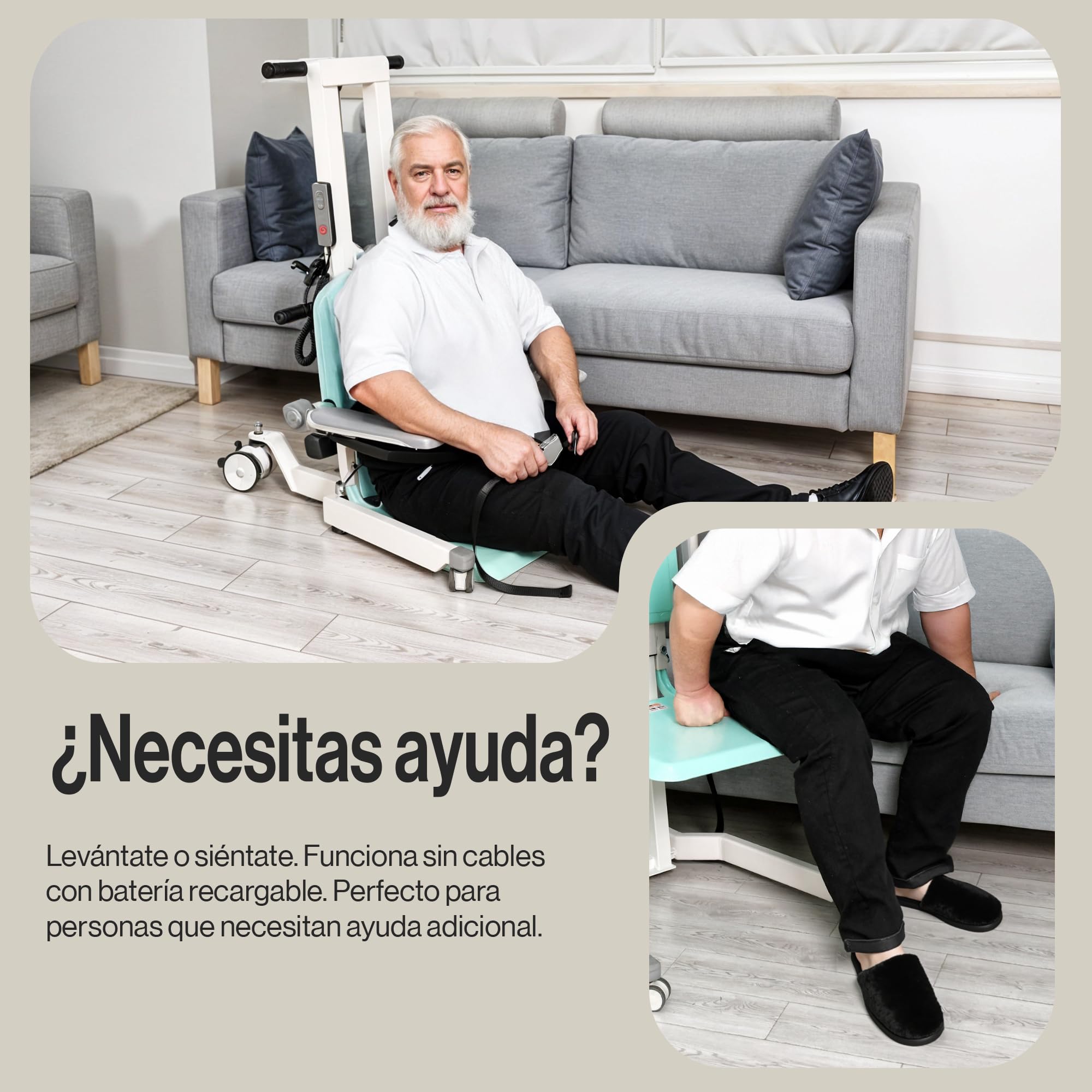 SuperHandy GoRise Elevador Eléctrico de Suelo a Pie – Capacidad de 227 kg, Asistencia para Ponerse de Pie, Portátil, Ajustable, Ergonómico, Fácil Almacenaje, Patente Pendiente (TX)