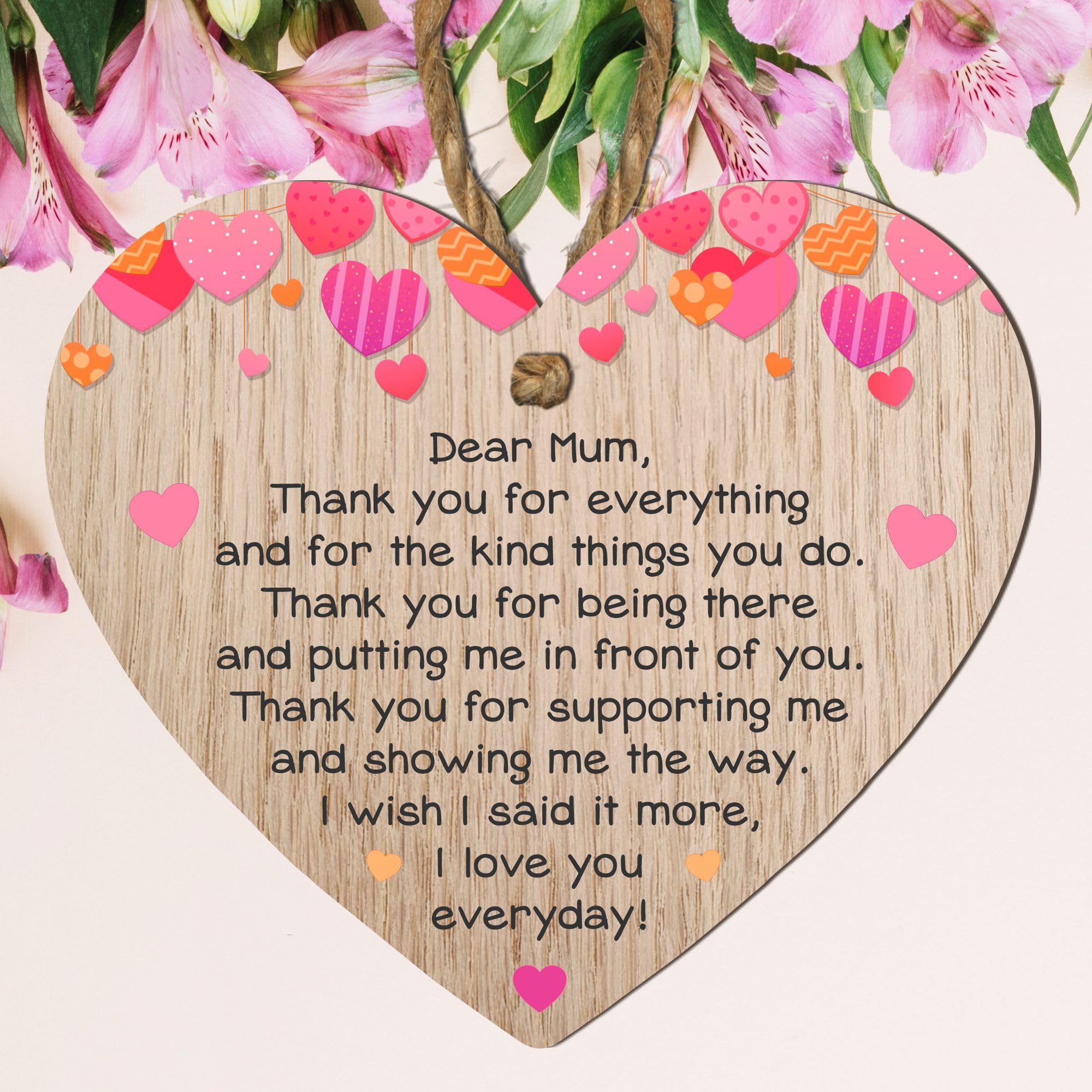 Pixie's Gift A Gift for Mum: Expressing Love with Heartfelt Presents | Love for the Best Mum in the World | Handcrafted Wooden Hanging Plaques | Gratitude from Daughter | Perfect for Christmas