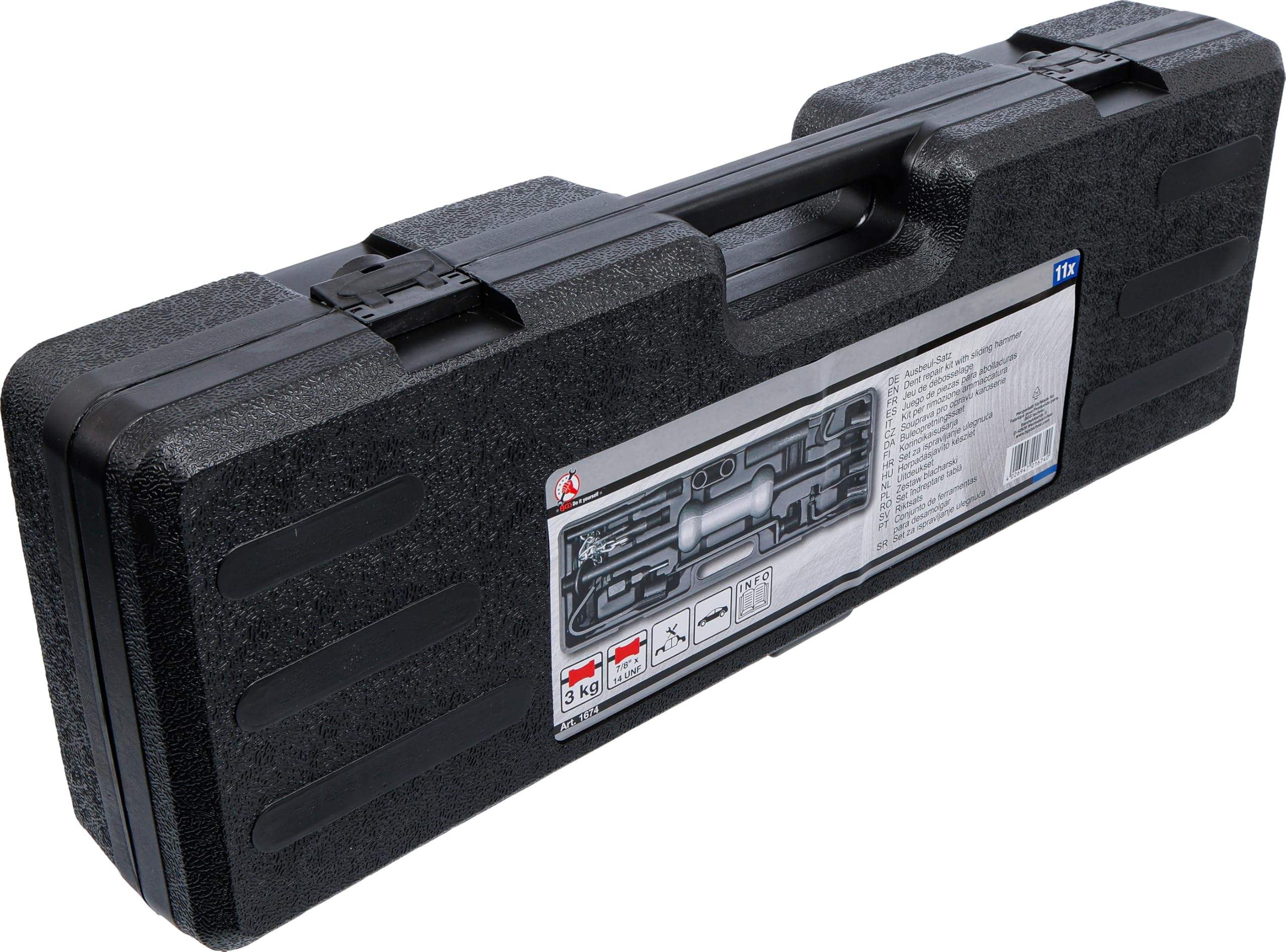 BGS Diy 1674 | Kit per rimozione ammaccatura | con martello a massa battente | 11 pz.
