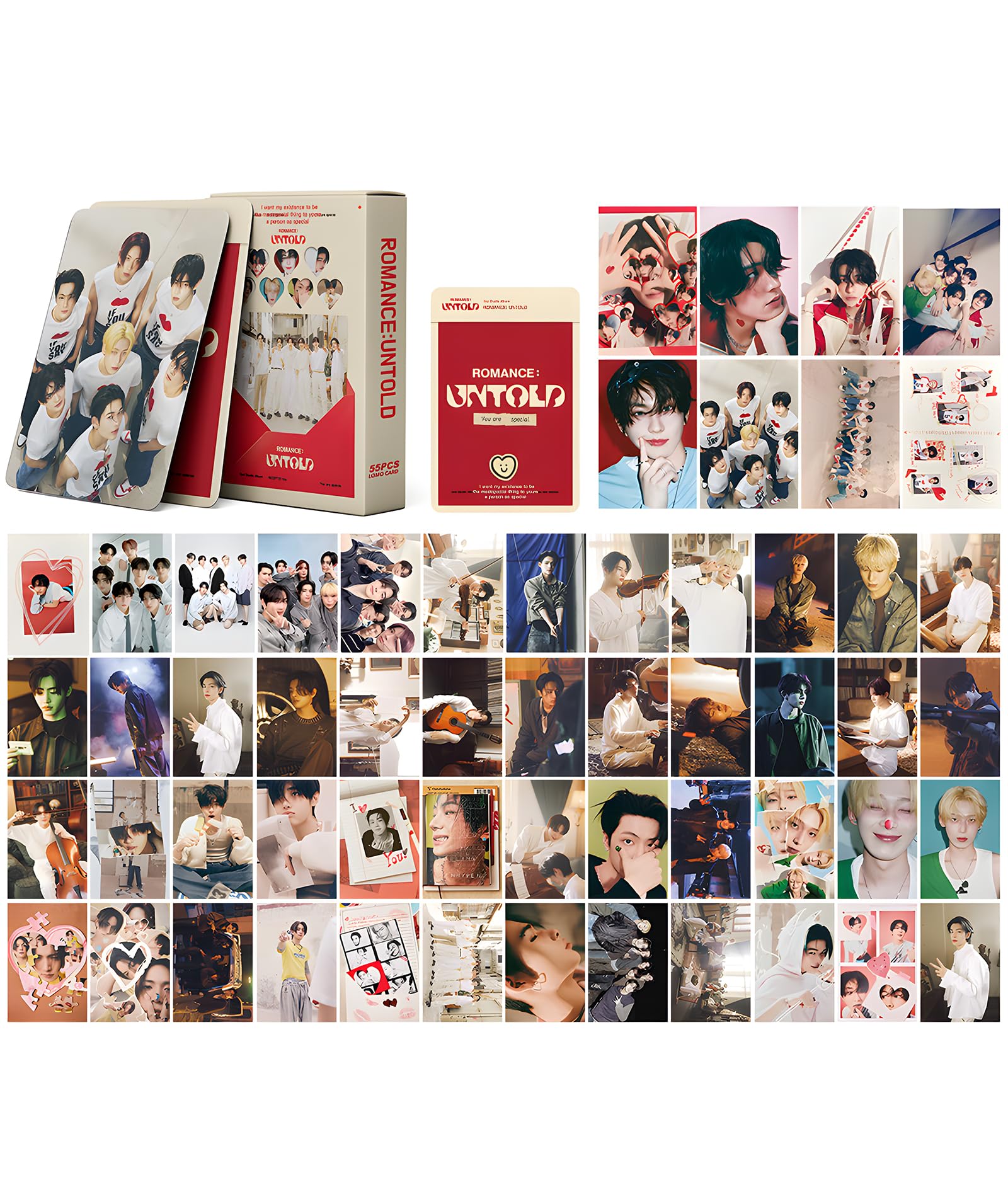 タレントカード ENHYPEN ROMANCE UNTOLD PHOTO CARD SET 55pcs Boy Band Collectible Photo Cards, Enhypen Photocards,Card