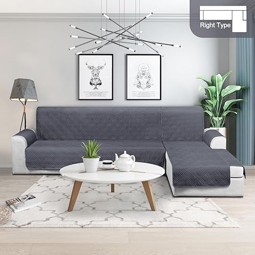 Miniatura 8 de TAOCOCO Fundas impermeables para sofá modular en forma de L, 3 piezas, fundas de sofá reversibles para sofá seccional, protector de muebles para