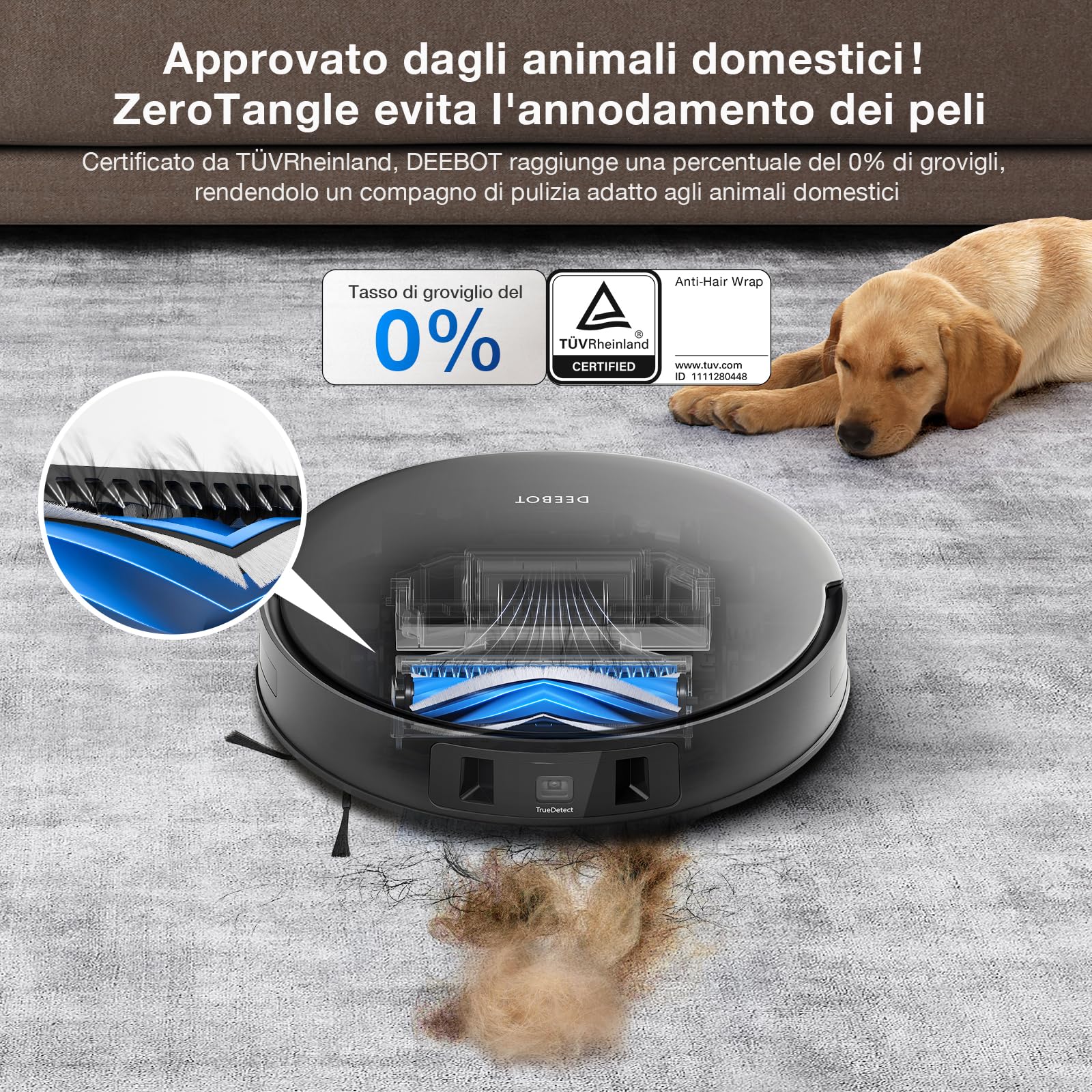 ECOVACS DEEBOT T30 Omni Robot aspirapolvere con funzione di pulizia, Mini Station aspirapolvere robot, aspirazione 11.000 PA, pulizia adattiva dei bordi con tecnologia TruEdge™ Mopping Technolgie,