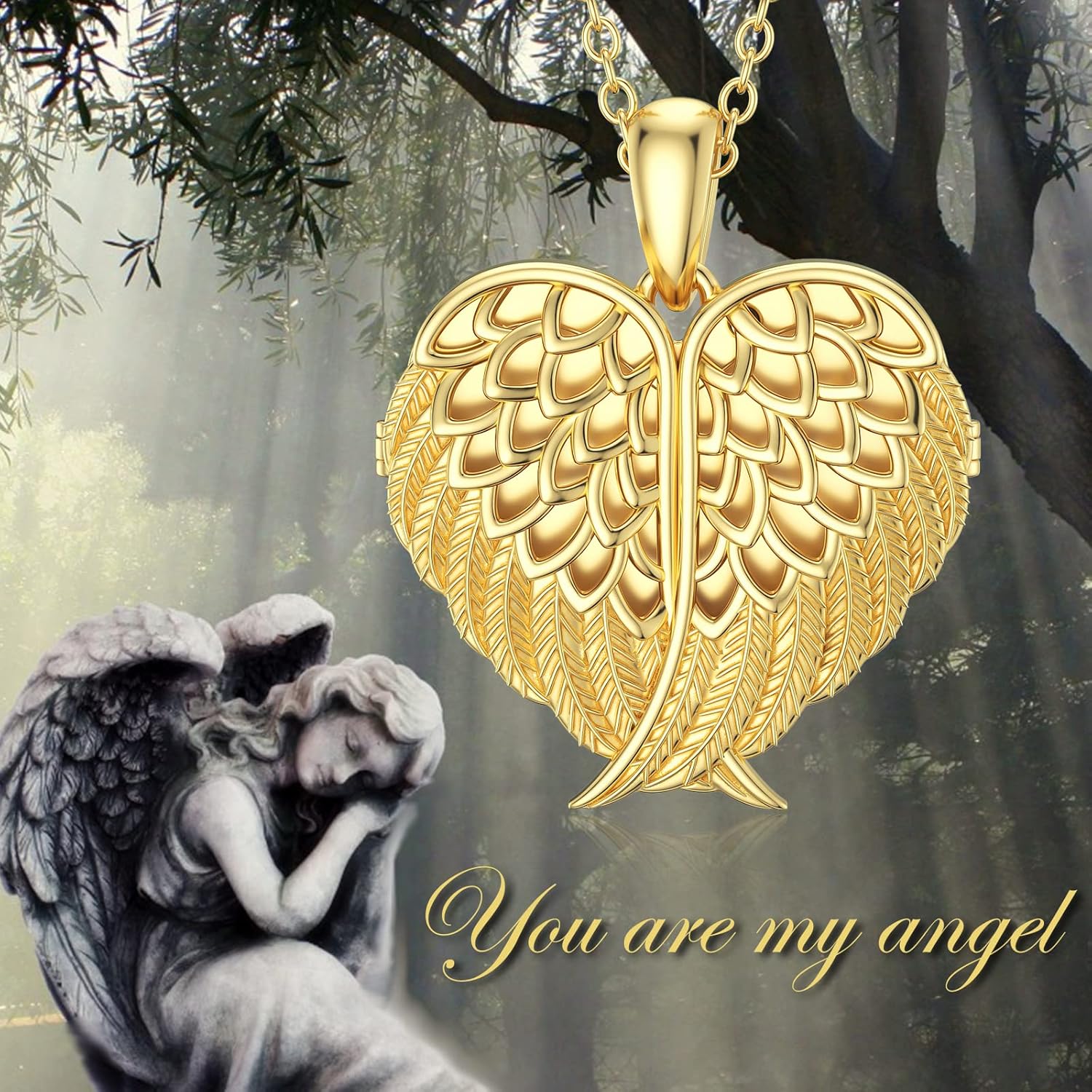 SOULMEET 10K 14K 18K Solid Gold Personalized Sunflower/Starburst/Cross/Rose/Lotus/Butterfly/Turtle/Celtic/Bee Heart Locket Necklace That Holds Picture Gift Choice