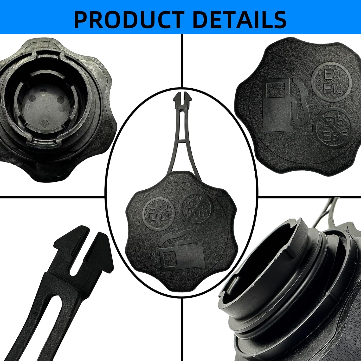 594061 Fuel Tank Cap Fit for Briggs & Stratton 675EXi 725EXi Compatible with Craftsman M110 M220 M230 Toro 21465 Lawn Mower Replaces 84004416 597414 799585 Gas Tank Cap