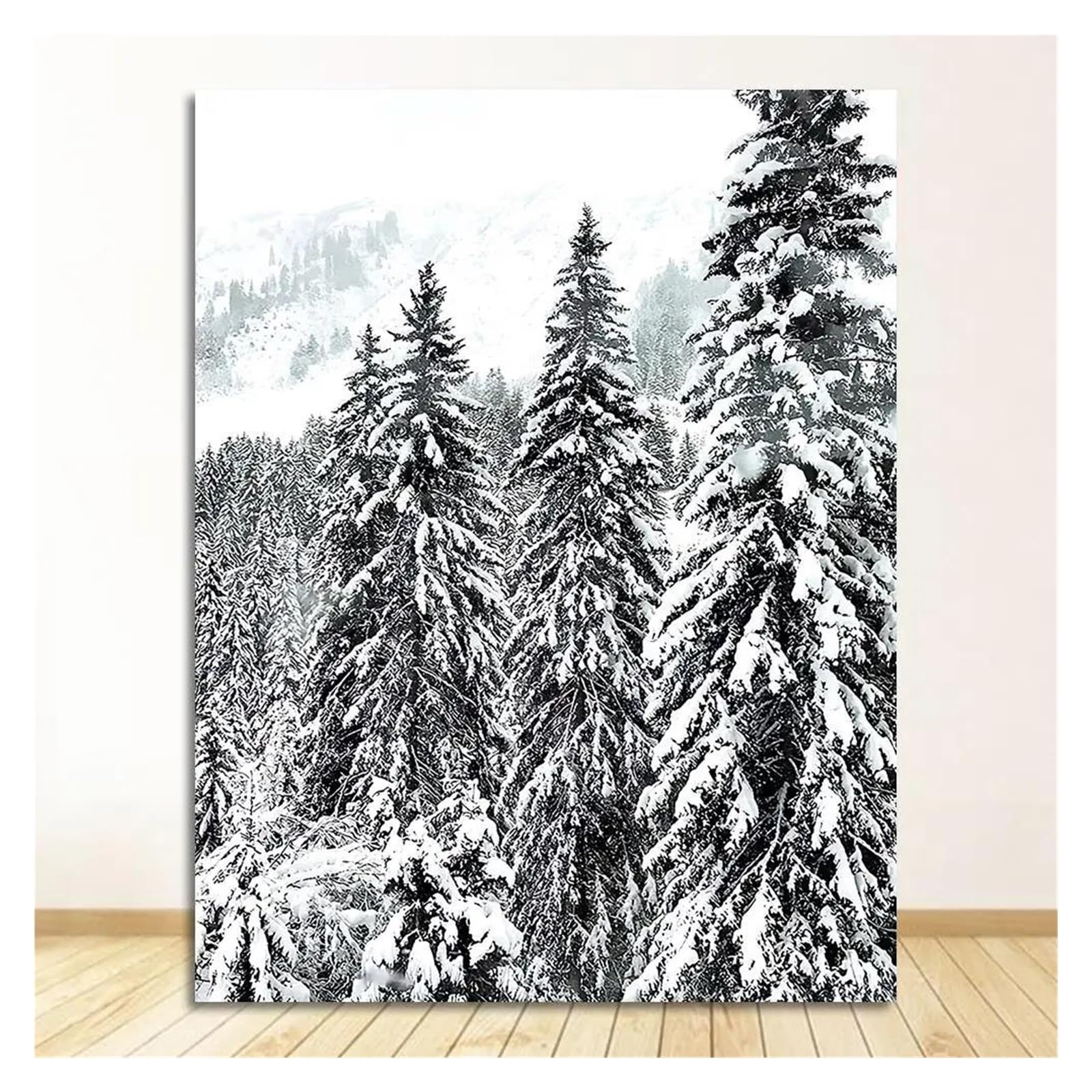 Pintura en lienzo de invierno decorativa para pared de salón moderno