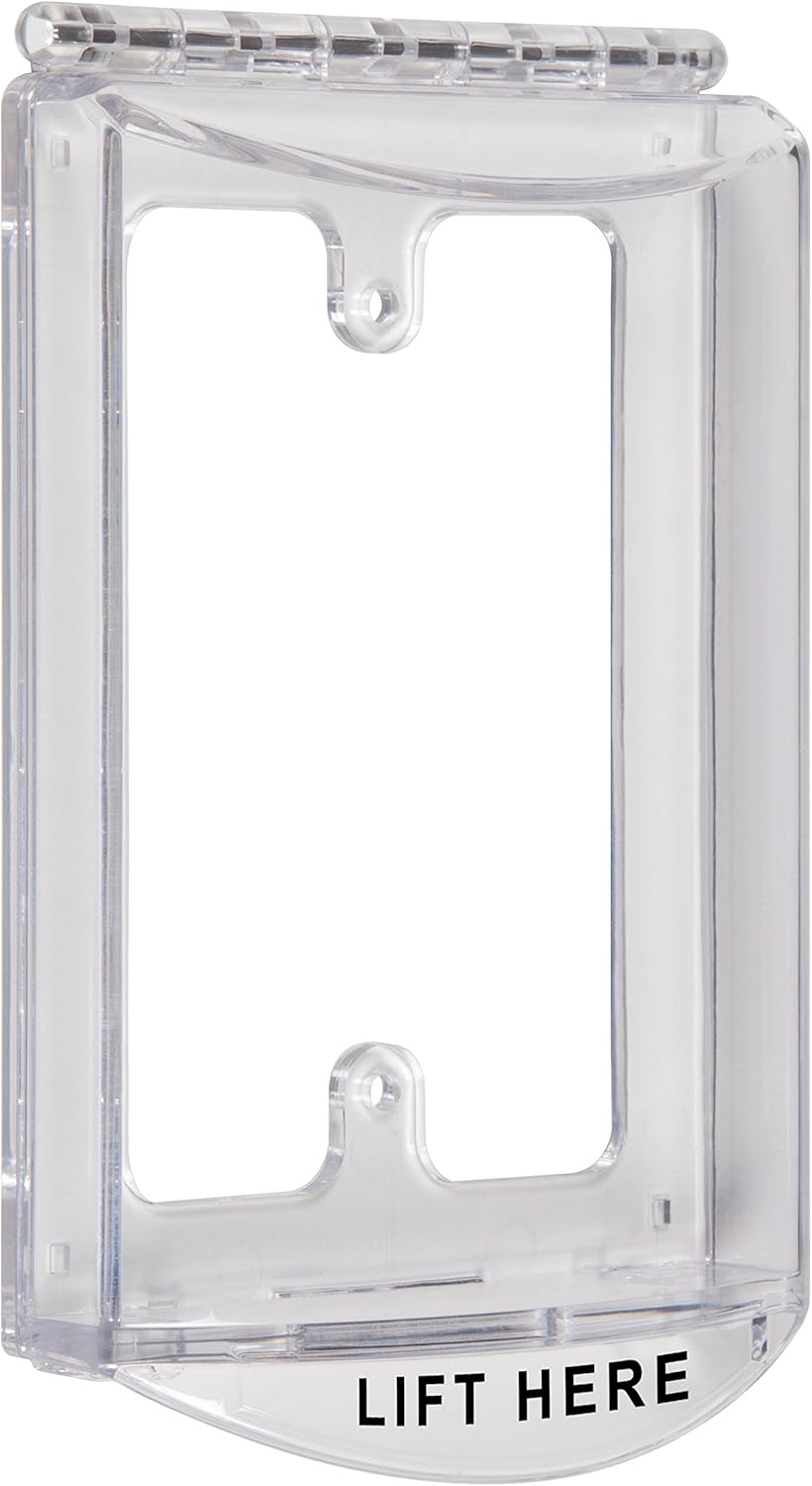 Safety Technology International, Inc. STI-6519 Single-Gang Hinged Clear Protective Polycarbonate Cover Multipurpose with Mounting Plate