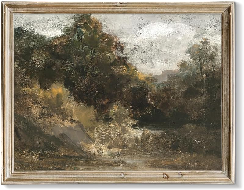 RETRART Quadro decorativo floral em tela, paisagem retrô, 25,4 cm x 20,32 cm, sem moldura