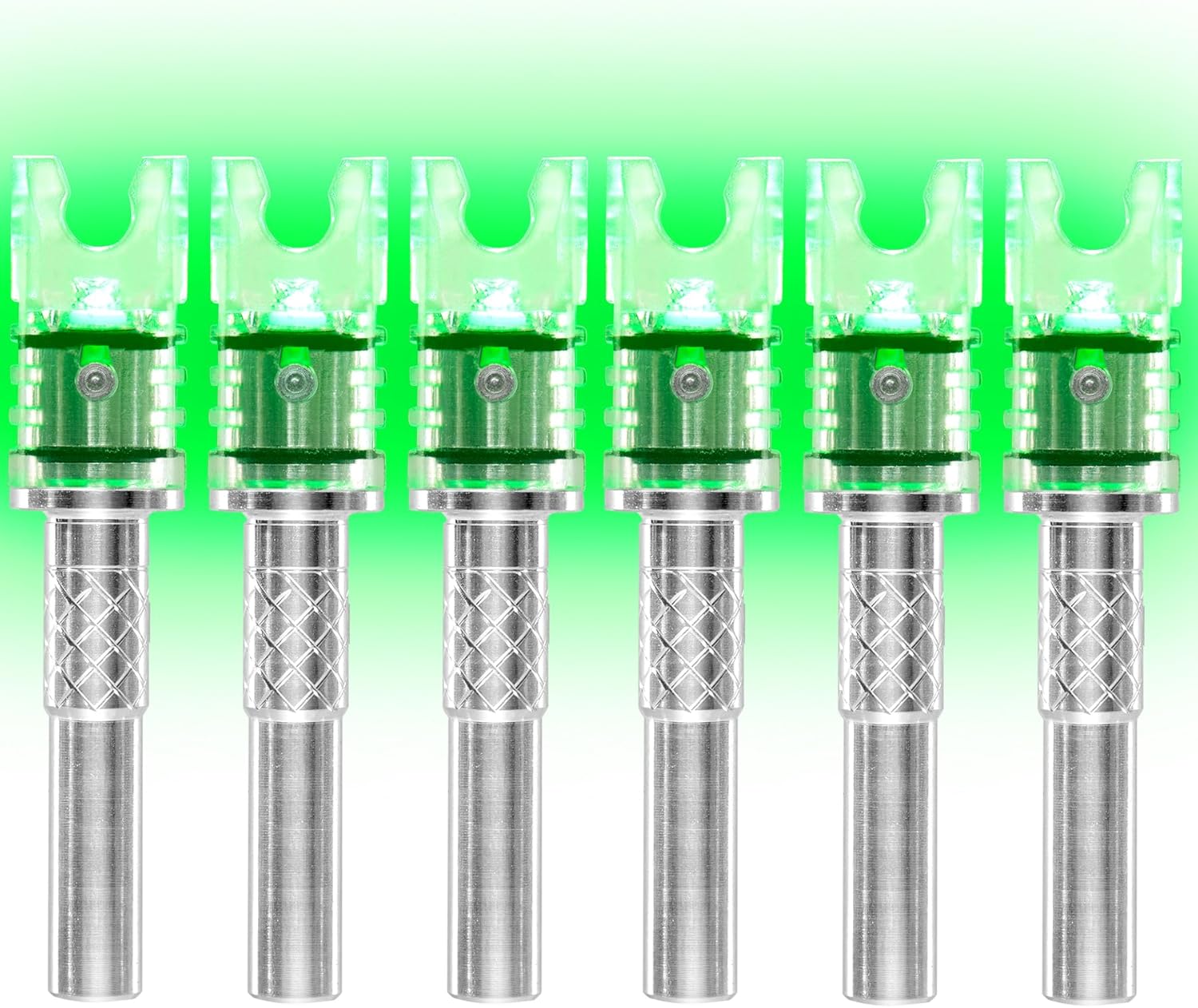 6 PCS Crossbow Lighted Nock Easy Pull Up/Down with .285”/.297”/.300”/.305” Bushings LED Nock Universal Fit for Bolts