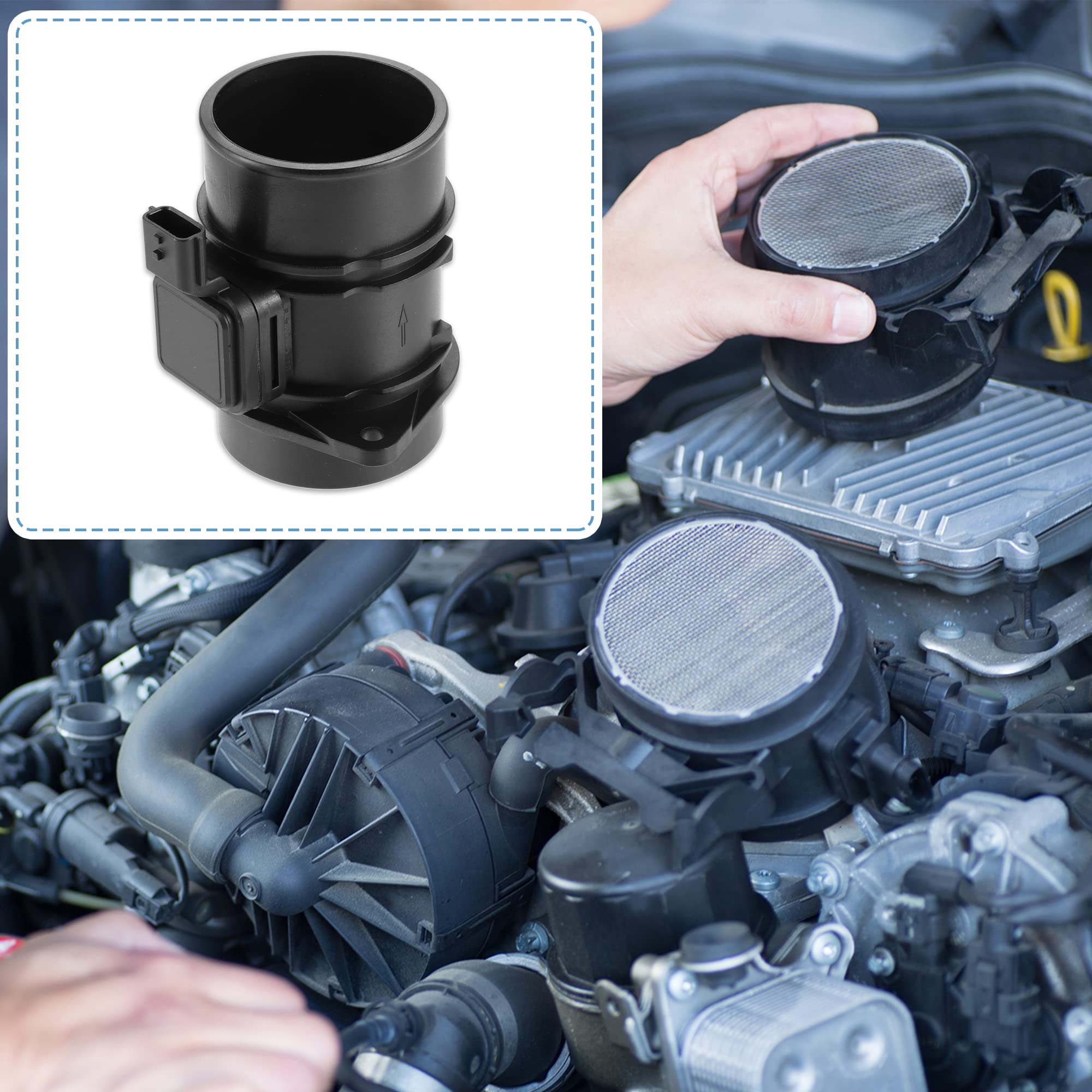 X AUTOHAUX 5WK97021 Voiture Masses Air Débit Capteur Compteur MAF Capteur Débit d'air