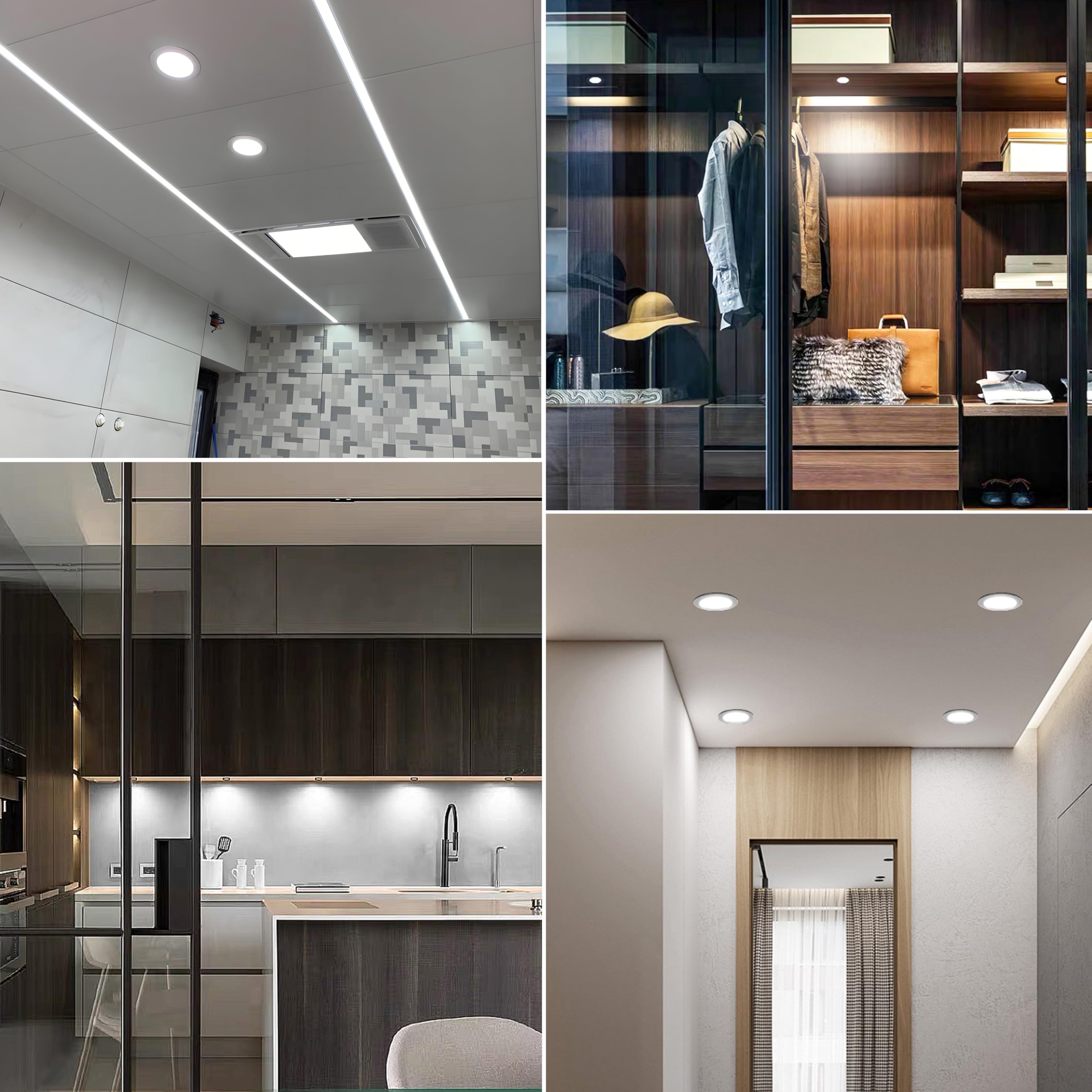 Downlight LED Techo Empotrable 3W 230V, Focos LED Techo, Agujero de corte φ55-58mm Ojos de Buey Led para techo, Aluminio Interior led Foco para Baño Cocina Salón (Blanco,blanco Frío 6000k)