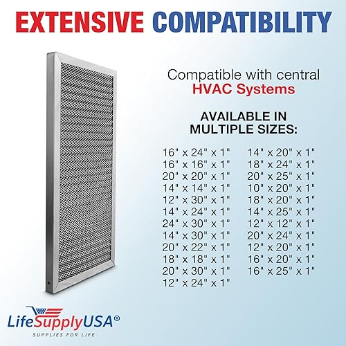 Miniatura 7 de LifeSupplyUSA Filtro electrostático de aluminio resistente de 12 x 30 x 1 reemplazo de aire acondicionado lavable y reutilizable, óptimo para HVAC