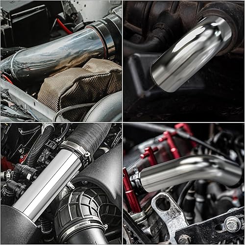 Miniatura 5 de GASHER Tubo Intercooler Aluminio 45 Grados Codo Aleación Tubo 2 "OD, Longitud De Pierna 4" (100 mm), Para Sistemas De Admisión Y Refrigeración