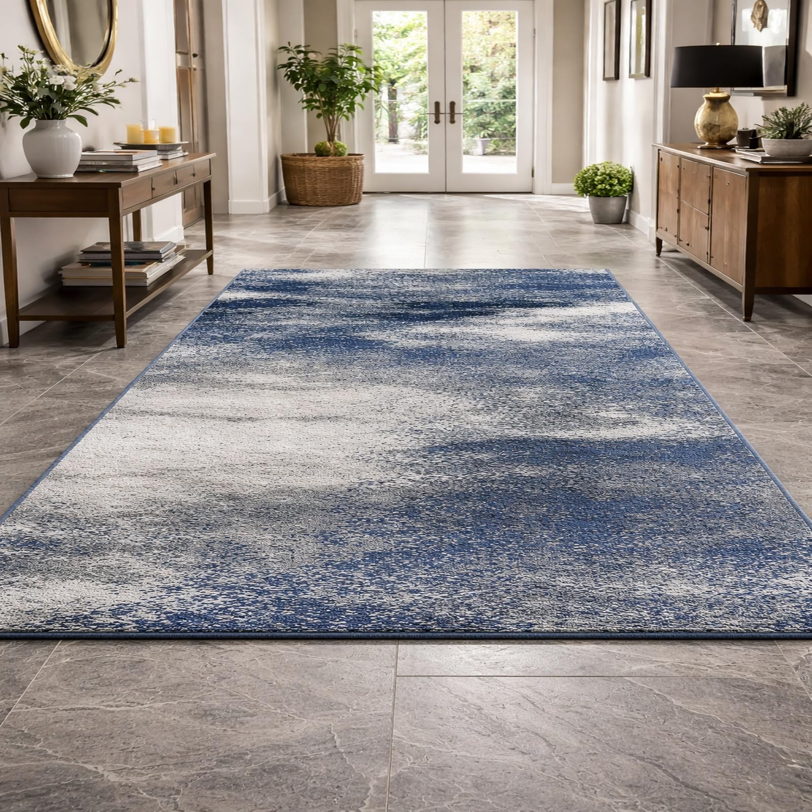 Tapis de salon abstrait moderne pour sublimer votre espace meuble TV