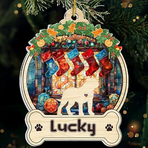 Adorno de Navidad personalizado para perro, adorno de perro Presa Canario, adorno colgante para árbol de Navidad, regalo para amantes de los perros,