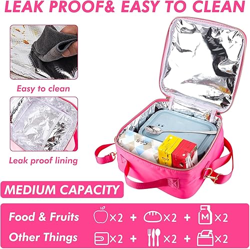 Miniatura 4 de Lonchera térmica para mujeres, niñas, niños y adolescentes, preppy, grande, térmica, congelable, linda caja de almuerzo térmica grande,