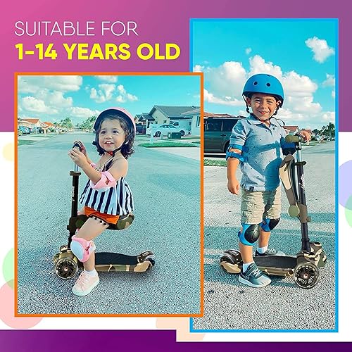 Miniatura 10 de Patinete de 3 ruedas para niños  Stand & Cruise - Patinete plegable de juguete con altura ajustable, cubierta antideslizante, luces de rueda