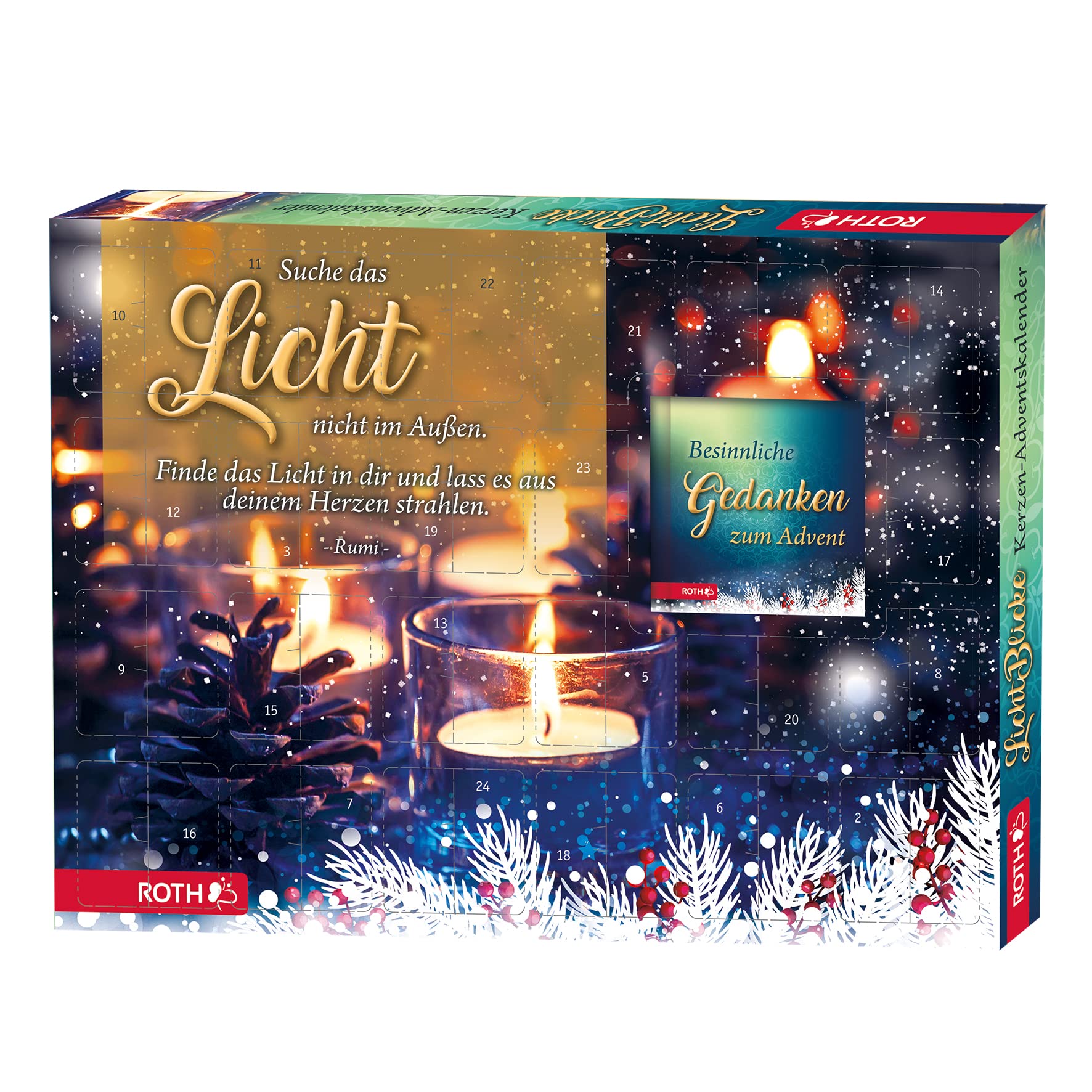 Kerzen-Adventskalender "Lichtblicke": 24 x Kerzenschein im Advent und Sprüche-Buch