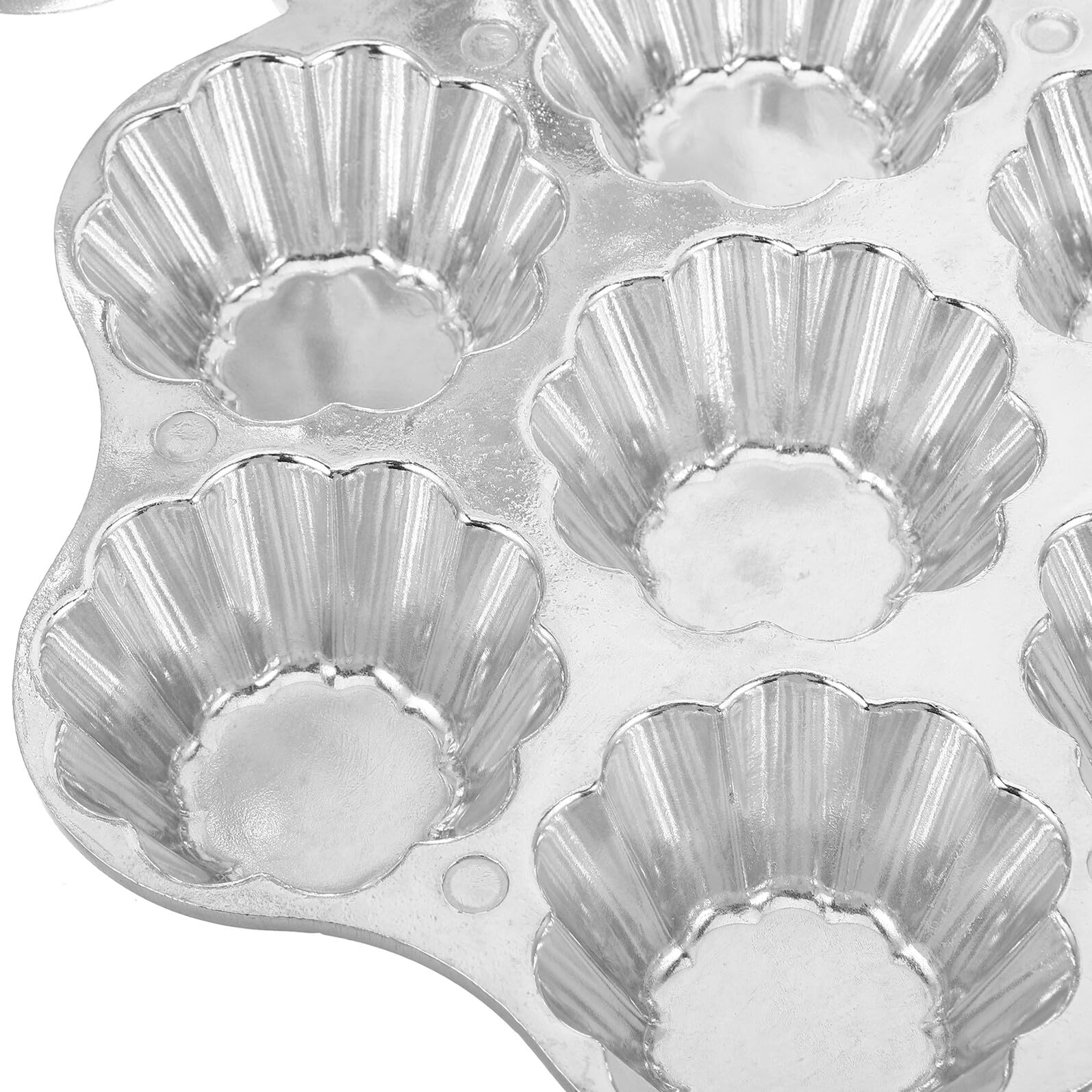 Mini Tart Mold Huecos con Mango de Madera Moldes para Tartas Pequeñas Resistentes y Reutilizables para Hornear Tartaletas y Postres Base Plana y Diseño Floral para Cocina