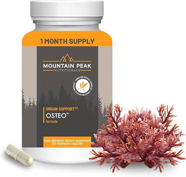 Mountain Peak Nutritionals Suplemento Osteo - Soporte Óseo Fuerte y de Órganos, Promueve la Salud Ósea - Con Vitaminas D3, K2, Calcio y Magnesio - Construcción y Fortalecimiento Óseo (120 Cápsulas Vegetarianas)