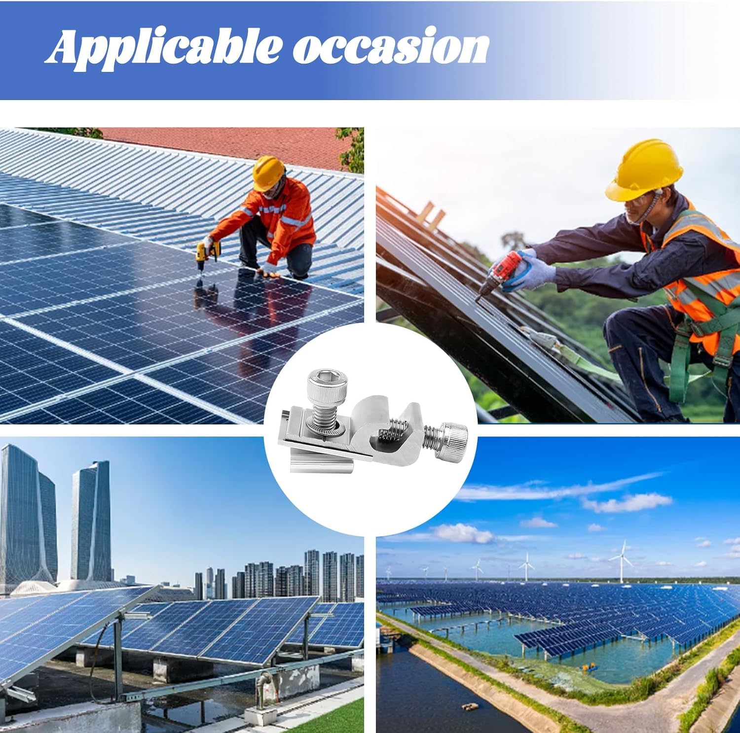 10 Stück Solarpanel Erdungsklemme, Solar Montage System Erdungsösen, Standard Solarpanel Erdungsclip für Solarpanel Halterung PV Modul Photovoltaik Unterstützung