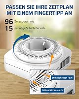 DEWENWILS Mechanikus Időzítő Aljzat, 24 Órás Analóg Időkapcsoló 96 Programozható Időszakkal, Kávéfőzőhöz, Lámpákhoz, 2 Darabos Csomag 4