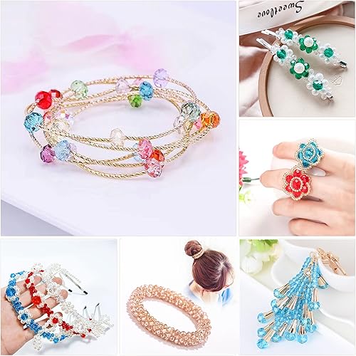 Miniatura 6 de 1800 cuentas de cristal Briolette de 0.157 pulgadas para hacer joyas, cuentas de cristal facetadas con forma de Rondelle para hacer pulseras,