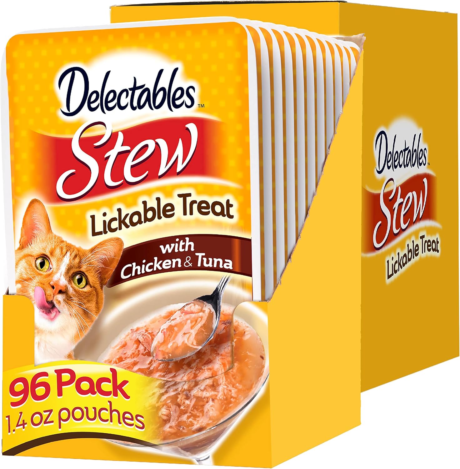 Delectables Stew Chicken & Tuna Lickable Cat Treat, 1.4 Ounce - 12 Count (Pack of 8)