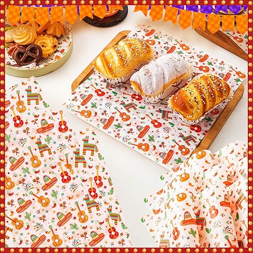 Miniatura 19 de 100 piezas de papel de cera de Navidad para alimentos, hojas de papel de cera, papel de delicatessen, envoltura de sándwich, envolturas de galletas