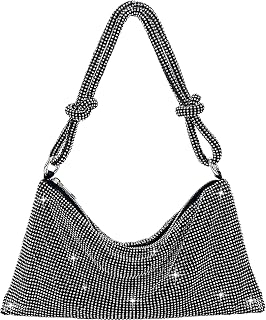 Rhinestone Purse Sparkly Bag Silver Diamond Purses for Women Upgrade Evening Prom Rhinestone Handbag Hobo Bag